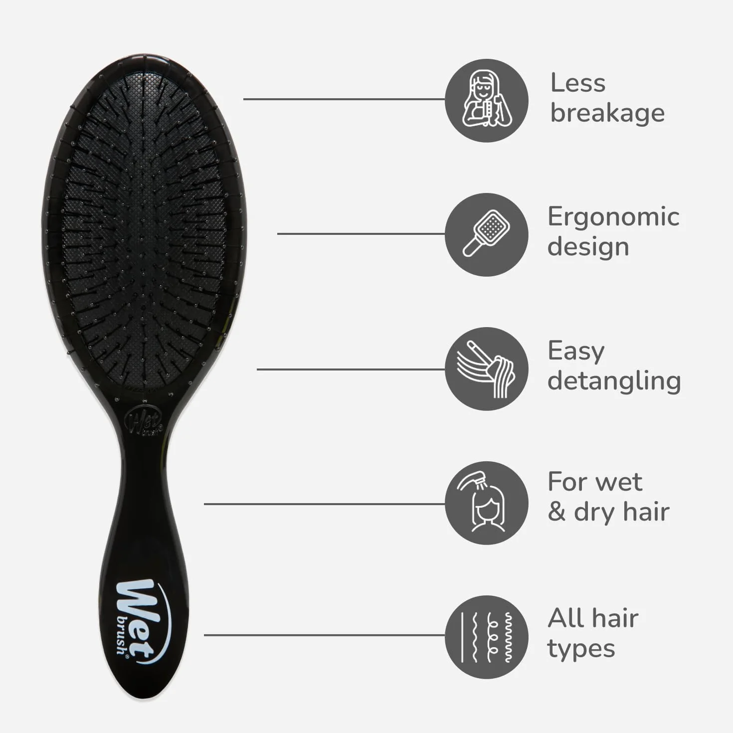 Wetbrush Original Detangler Hairbrush Black