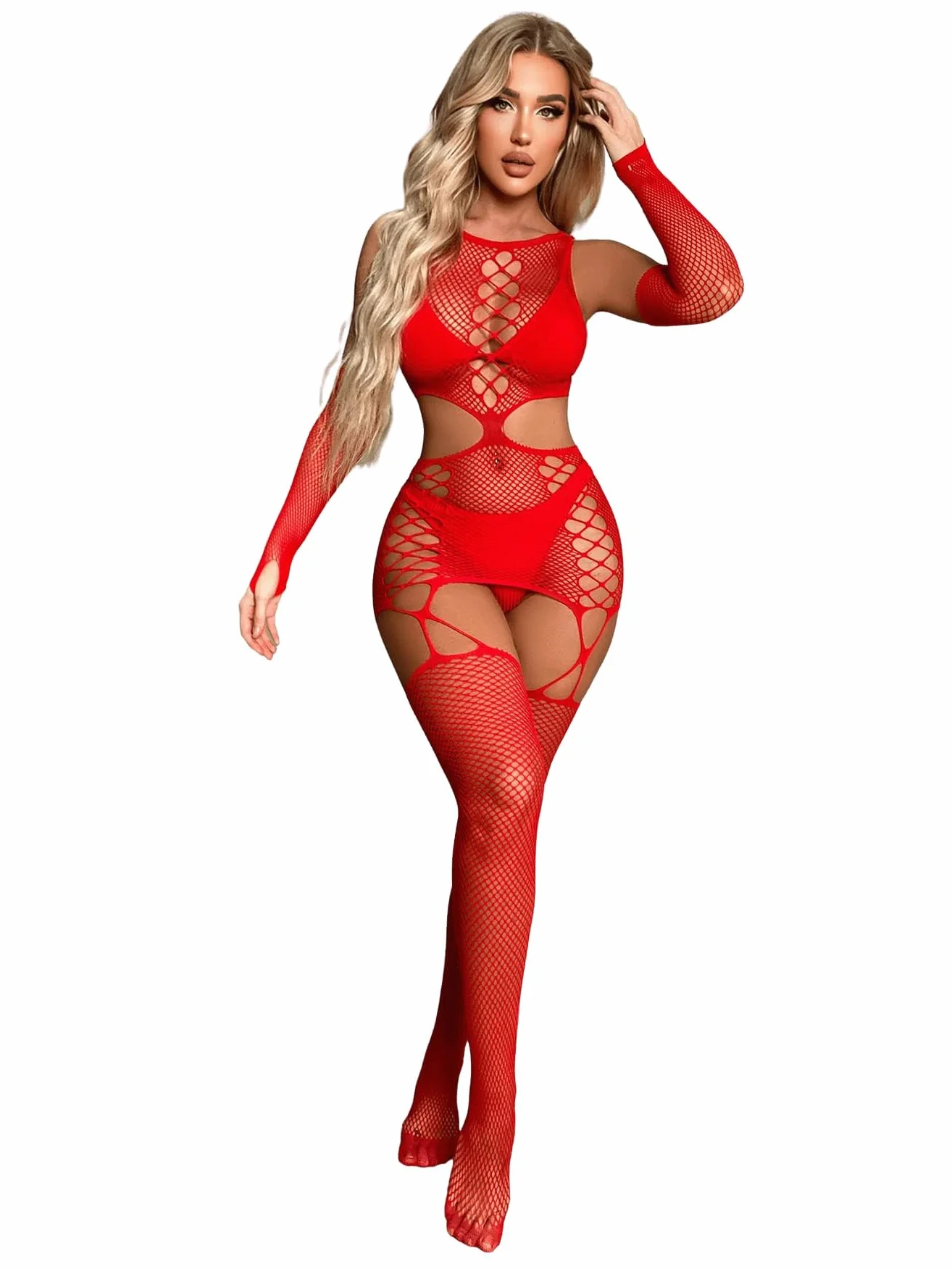 Seksowna bielizna damska bodystocking czerwono-czarna siatkowa bielizna body, bielizna erotyczna, rajstopy z siateczki, wydrążony kombinezon dla kobiet, bielizna nocna, zestawy outfit ouvert do seksu