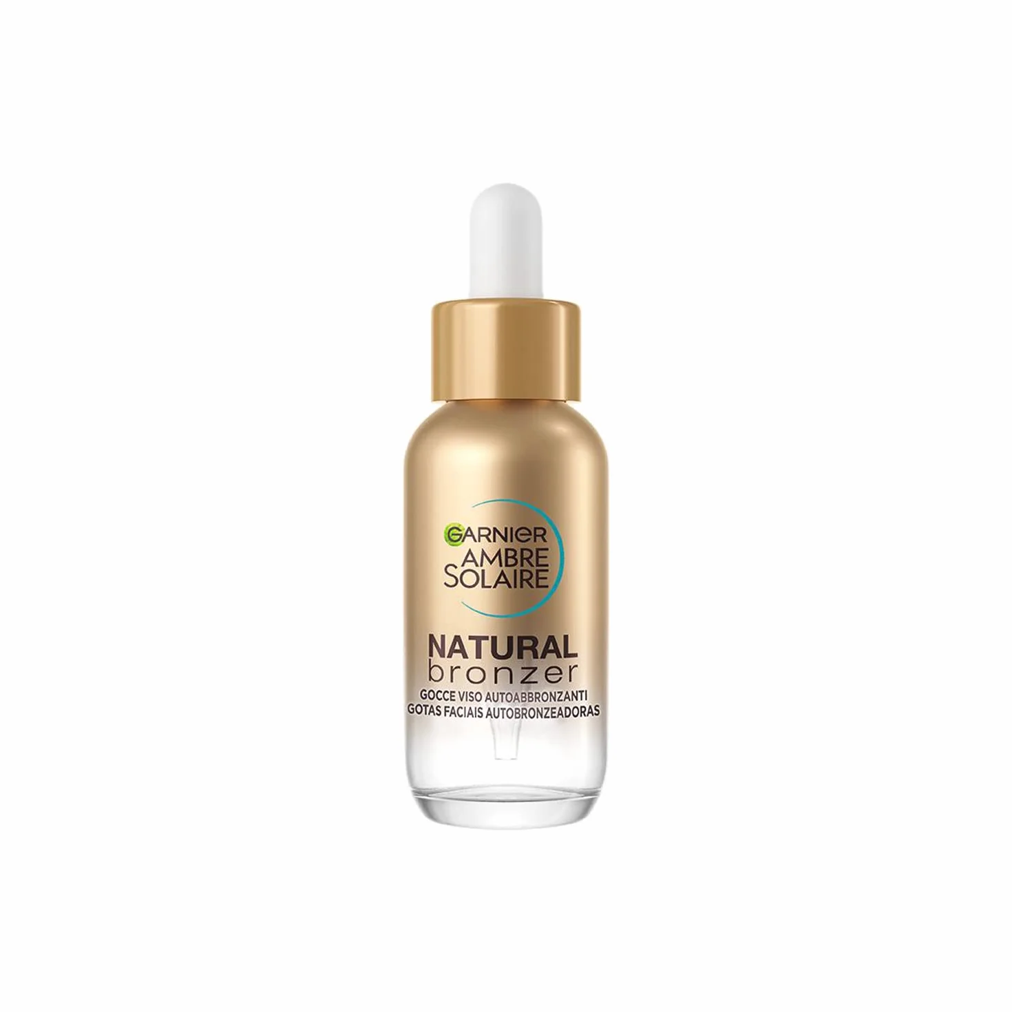 Garnier Naturalne samoopalające krople do twarzy, dla jednolitego i naturalnego efektu, szybkie wchłanianie, działanie nawilżające, z kwasem hialuronowym i wodą kokosową, ambre solaire, 30 ml