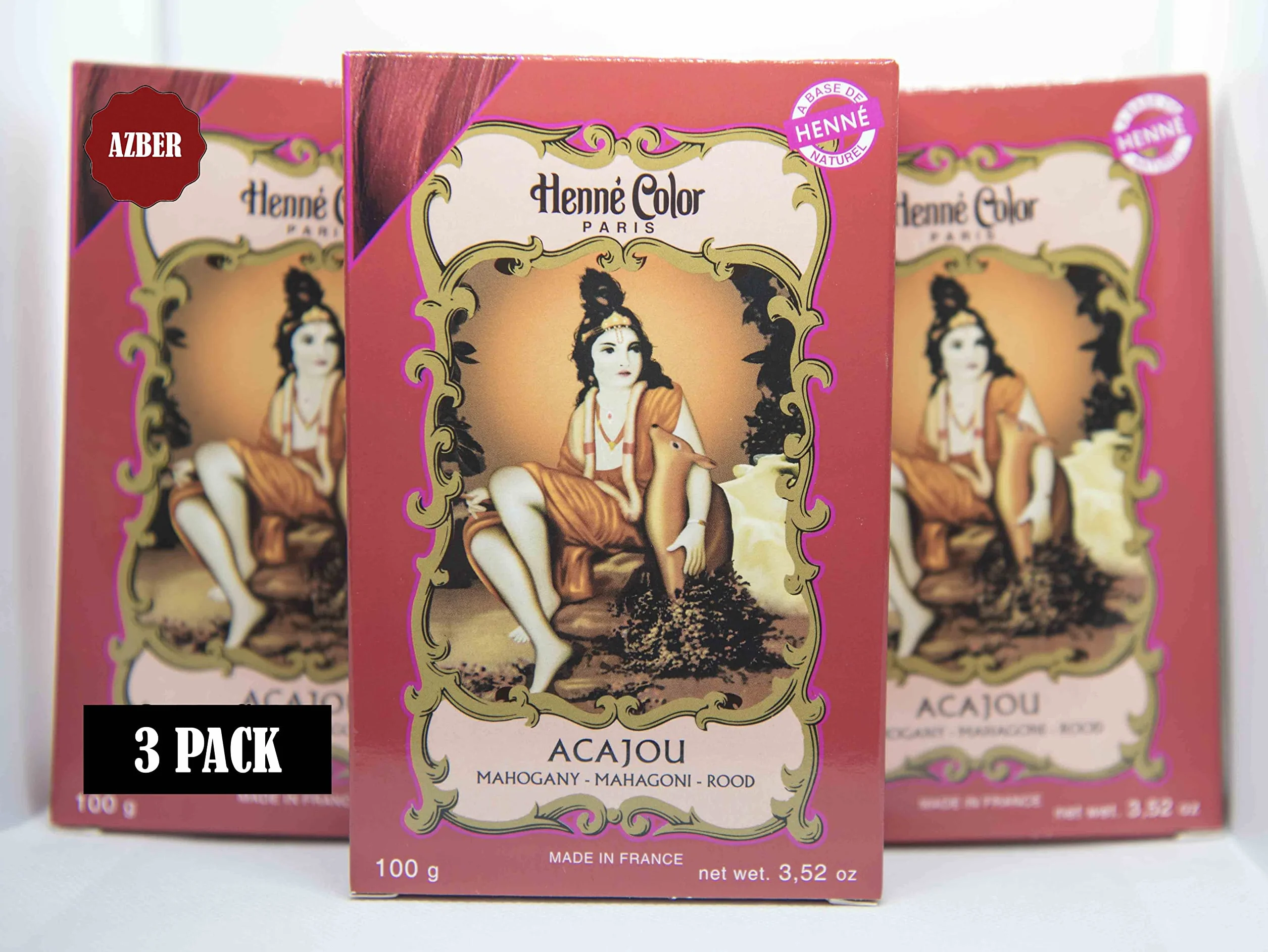 Henne Color Henna w proszku Kolor mahoniowy 100gm OPAKOWANIE 3