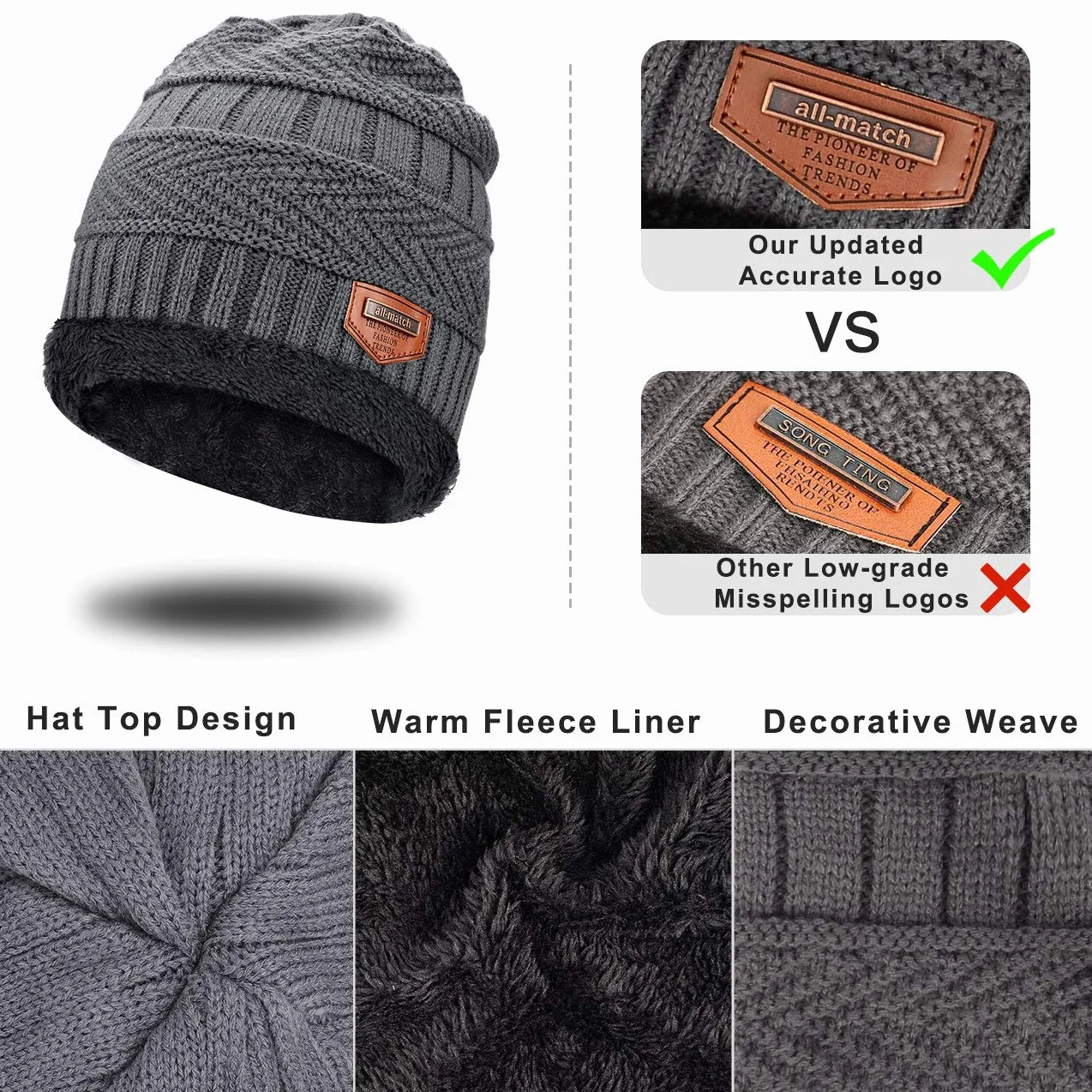 Czapka zimowa i szal Loop, ekran dotykowy, rękawiczki męskie, damskie, ciepła czapka beanie, zestaw zimowy, z podszewką polarową do nart