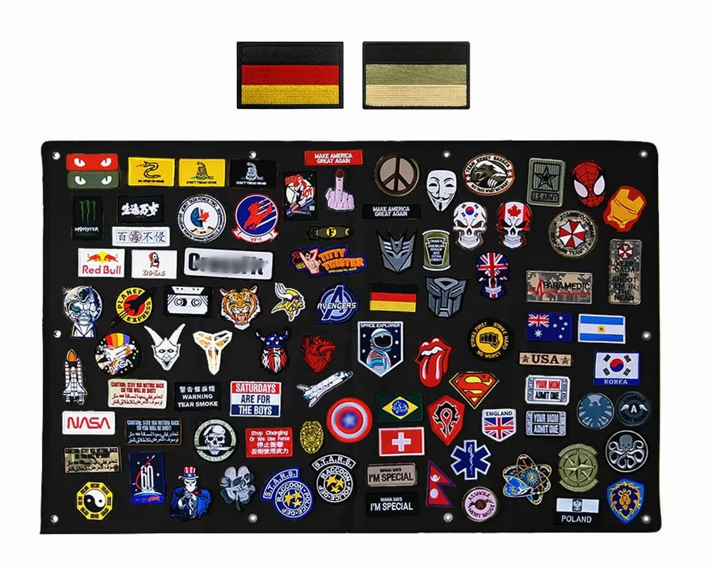 114 x 76 cm, ponadwymiarowa wisząca tablica, wojskowa płyta do zbierania emblematów, 6-otworowa, wytrzymała 1000D, szwy