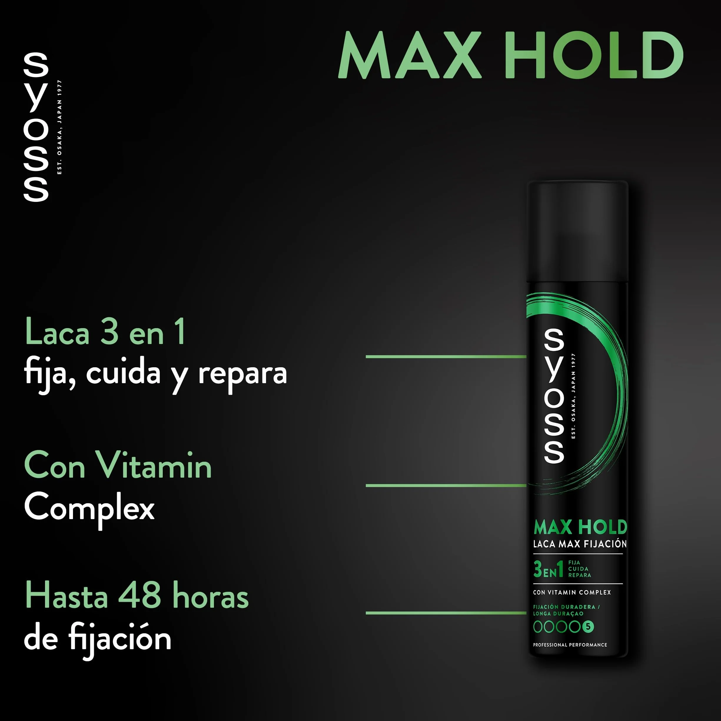 Syoss - Lakier Max mocowanie, 6 sztuk 300 ml (1800 ml), 48 h Mega mocne mocowanie, pomaga chronić włosy przed wilgocią i promieniami słonecznymi, włosy jak świeżo z salonu fryzjerskiego