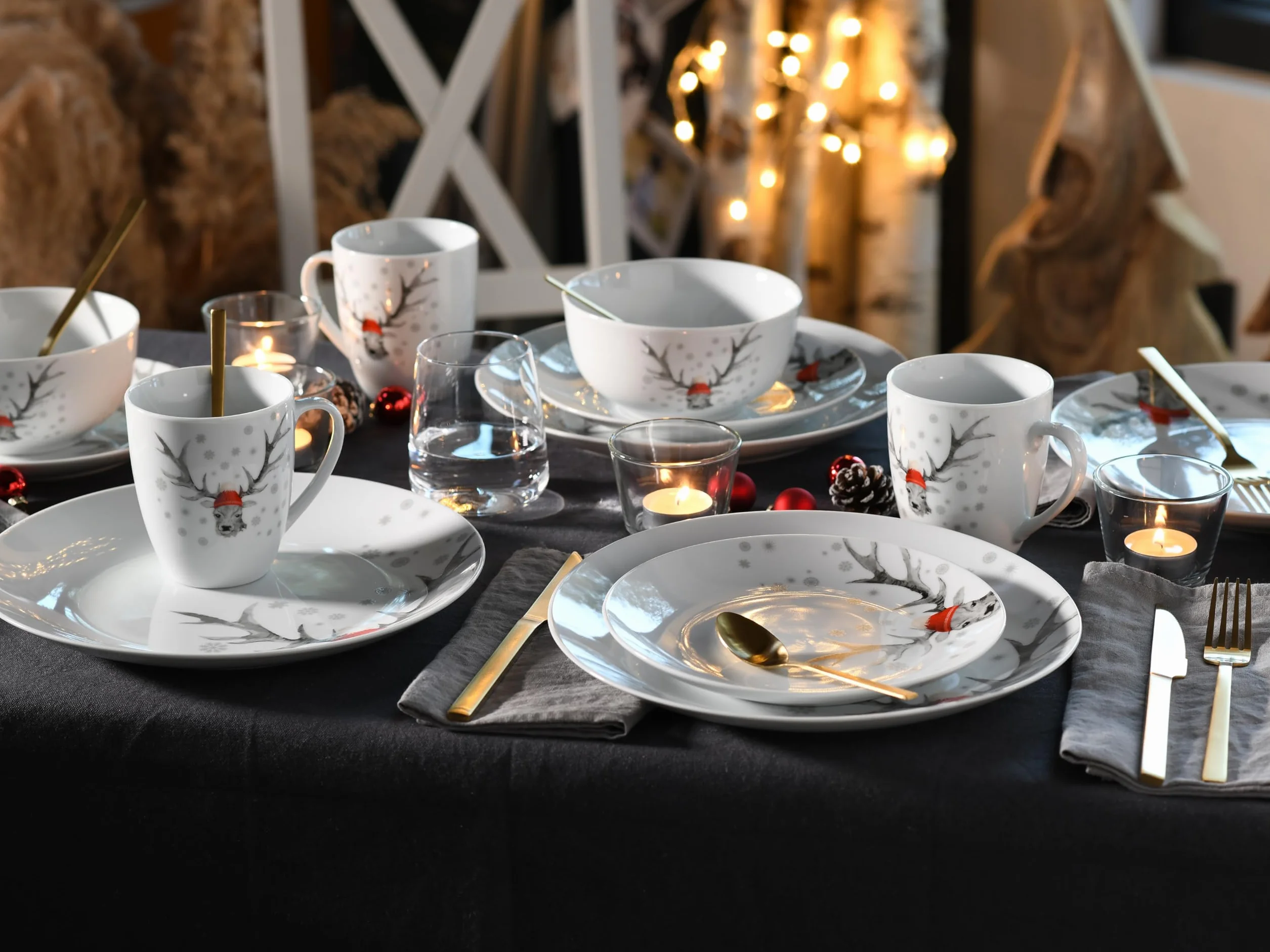 CreaTable, 21498, seria księżycowa, zestaw 18 sztuk, dla 6 osób, kasza z porcelany, do mycia naczyń i mikrowellengeeignet, jakość