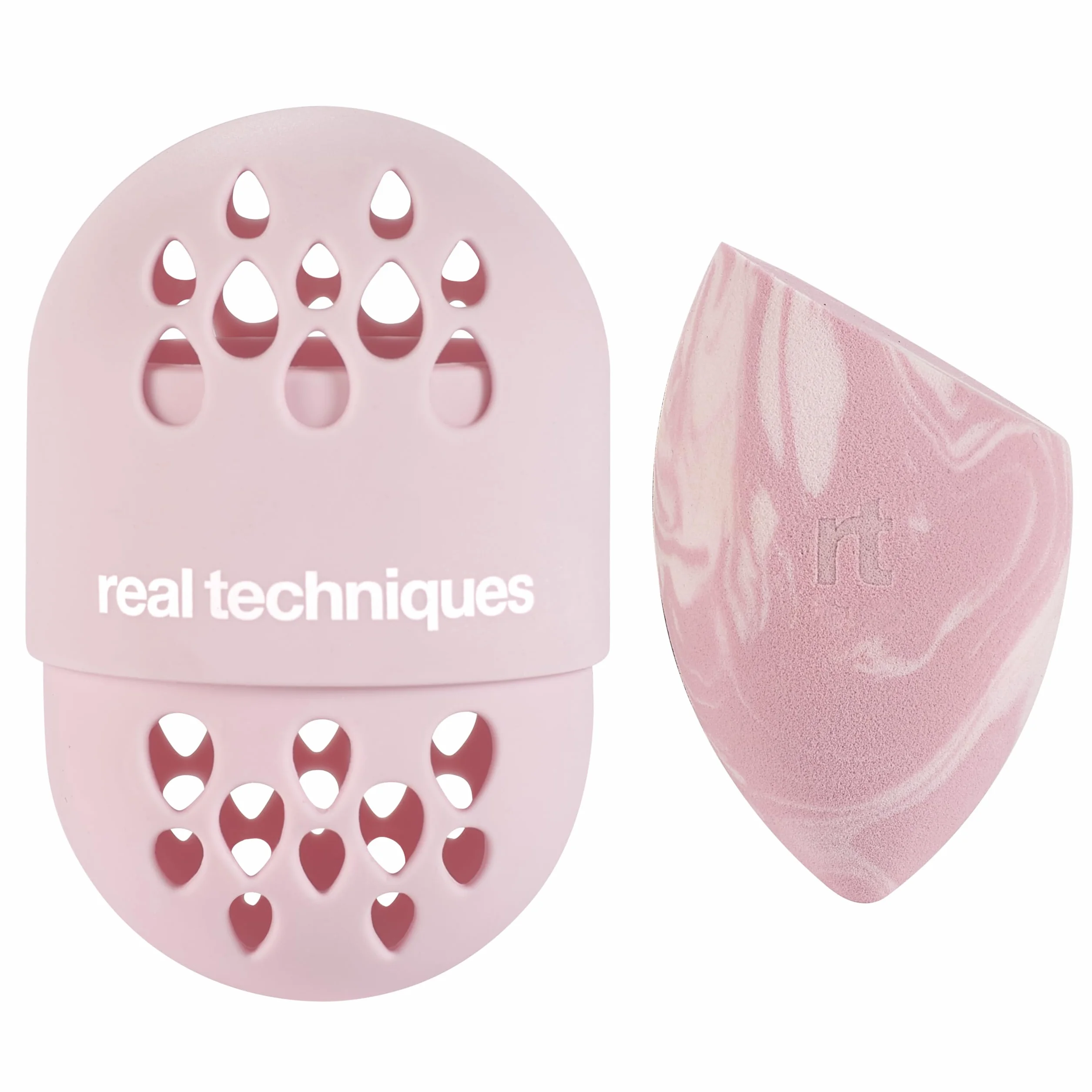 Real Techniques Sweet Tooth Batter Up Base Miracle Complexion Sponge & Case, Makeup Blending Sponge, Travel Case for Foundation, Skin Tint & Concealer, Cruelty-Free, 2 Piece Set