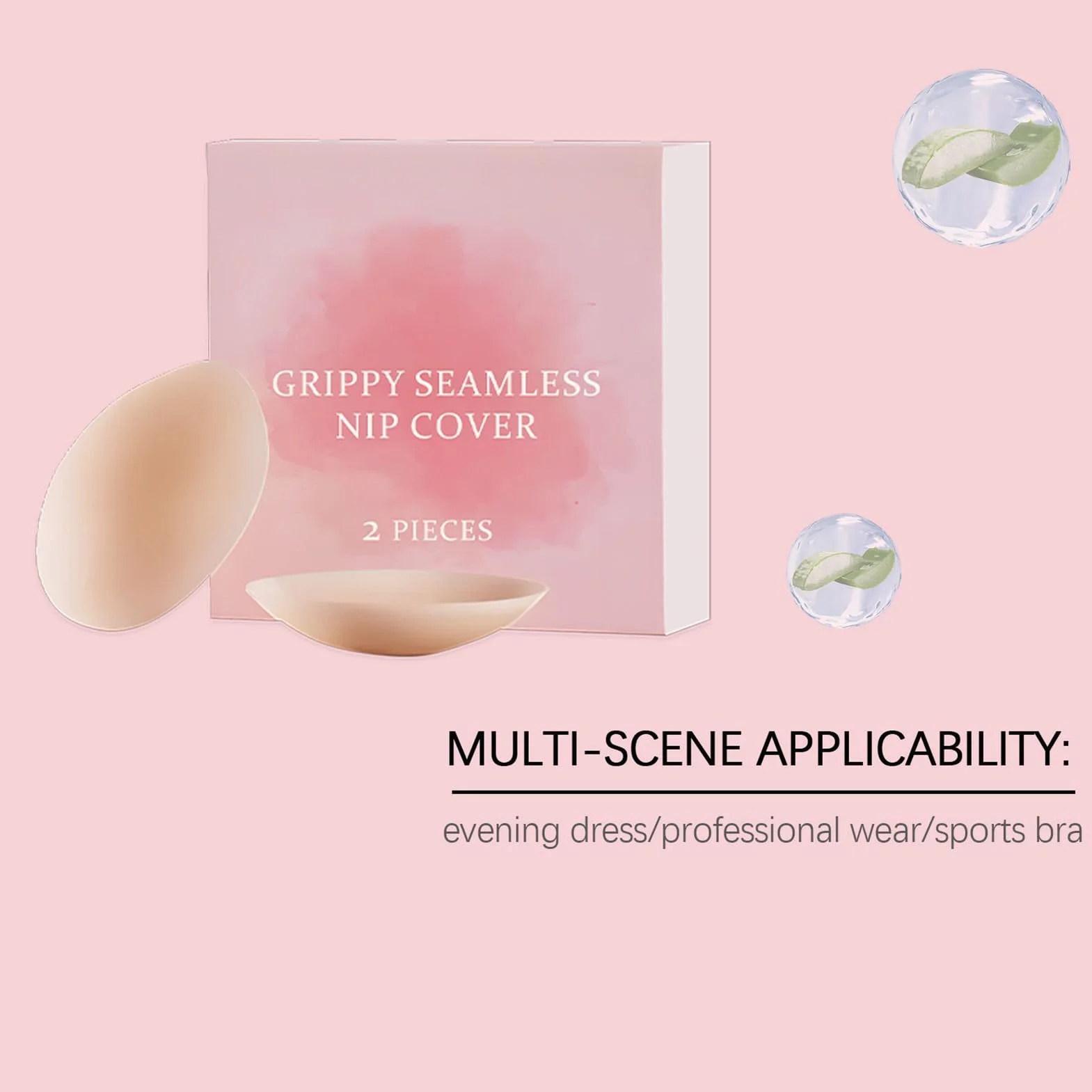 Nipple Covers for Women, Breast Lift Tape, Sweatproof Adhesive Bra, Invisible Sticky Inserts, Ideal for Backless Dresses, Plunging Necklines, Cosplay, Halter Top, Weddings, 8.5x8.5cm Silicone