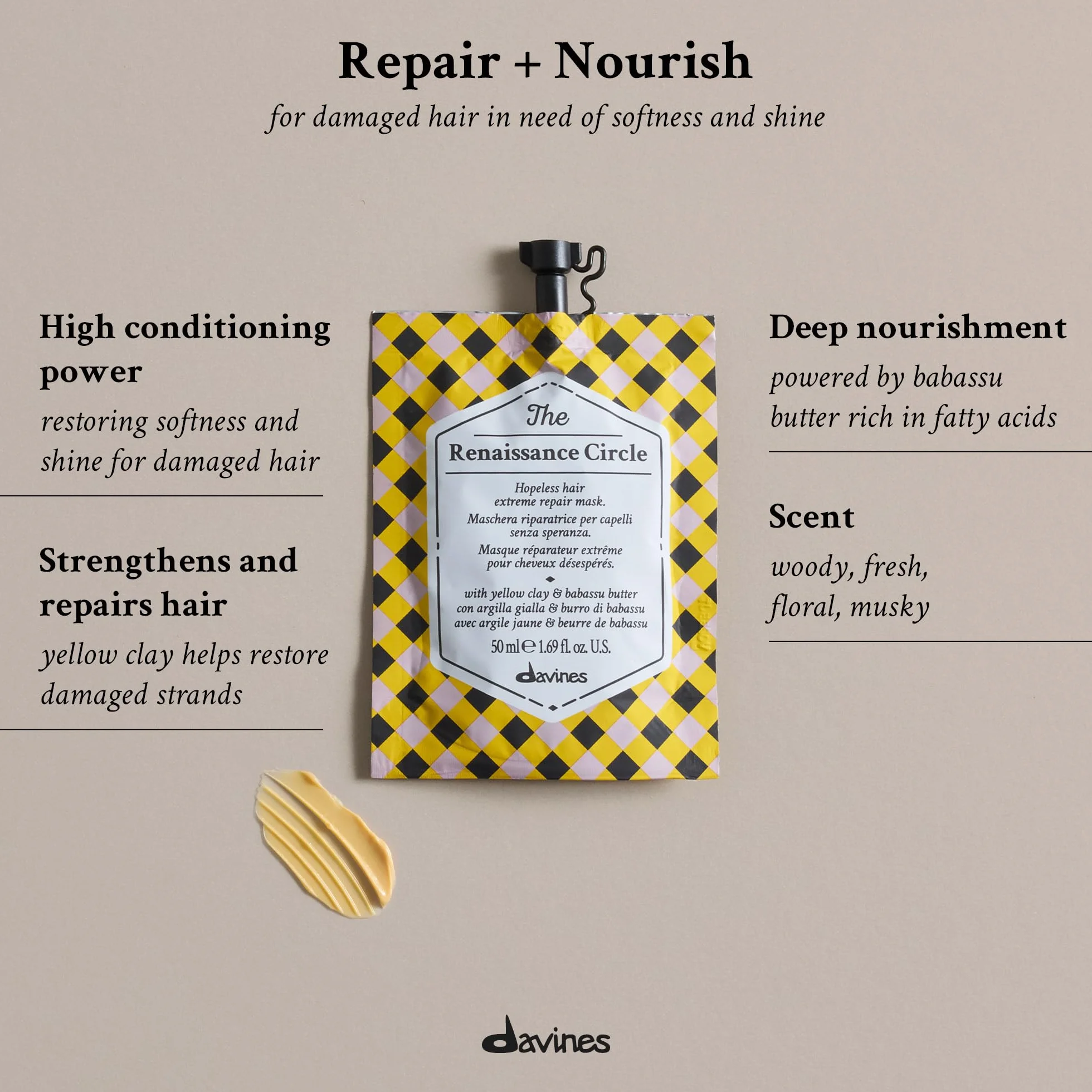 Davines The Chronicles Renaissance Circle maska do włosów, 50 ml