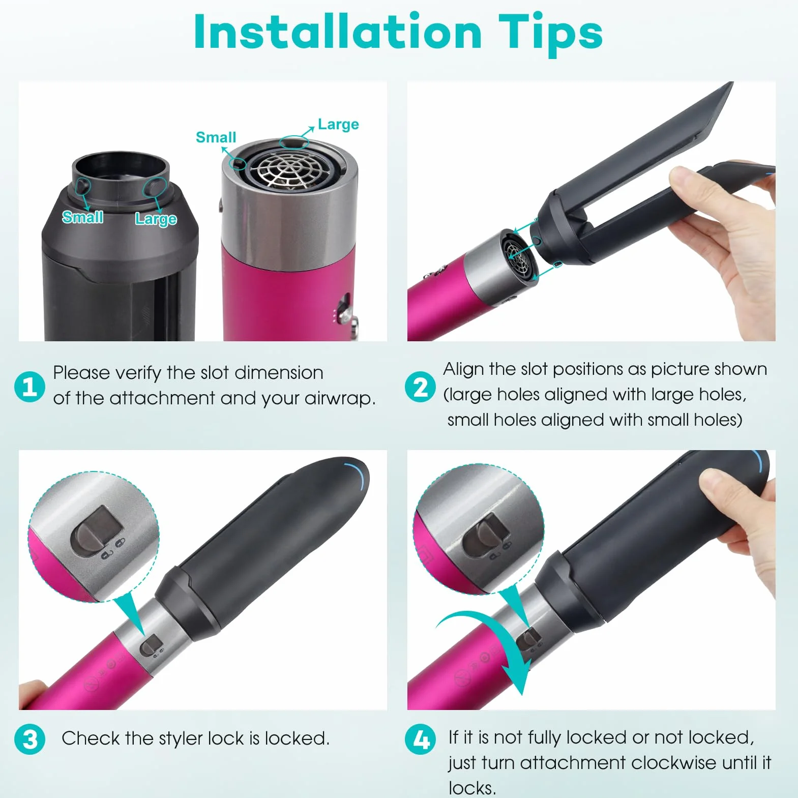 Nakładka do wygładzania włosów do Dyson Airwrap HS01 HS05 HS08, szczotka do suszenia włosów, akcesoria salonowe (czarny)