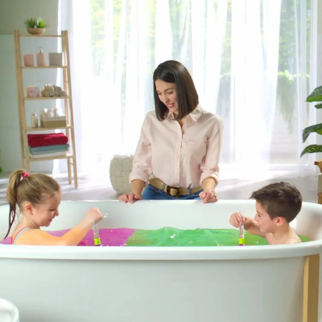 ZIMPLI - Baff Bombz Magic Brush, 4 x kule do kąpieli, magiczna różdżka, twórz kolorowe, musujące wzory w wannie, dostępne opakowania uzupełniające 4, 12 lub 20 sztuk w sklepie ZIMPLI