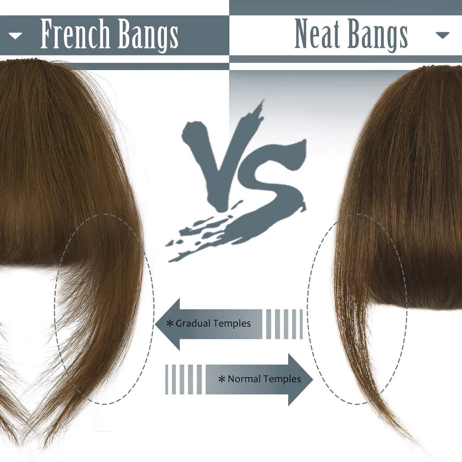 BARSDAR Treska na klamrze French Bangs z 100% prawdziwymi włosami ludzkimi, przedłużenie grzywki z skroniami, klipsowe grzywki w naturalnym kolorze, można myć/farbować 2#