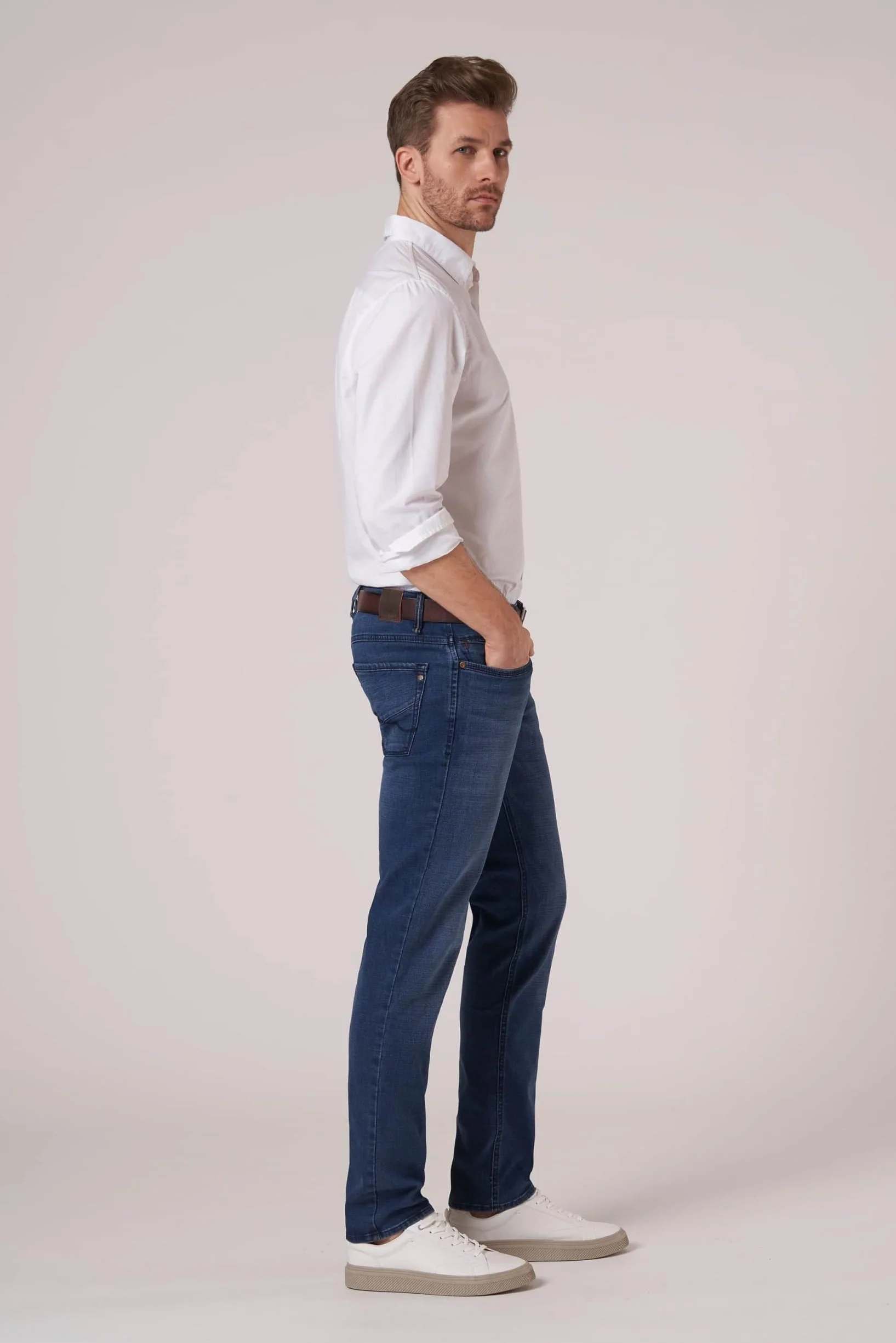Hattric Hattric jeansy męskie cross denim harris - Proste dżinsy Mężczyźni