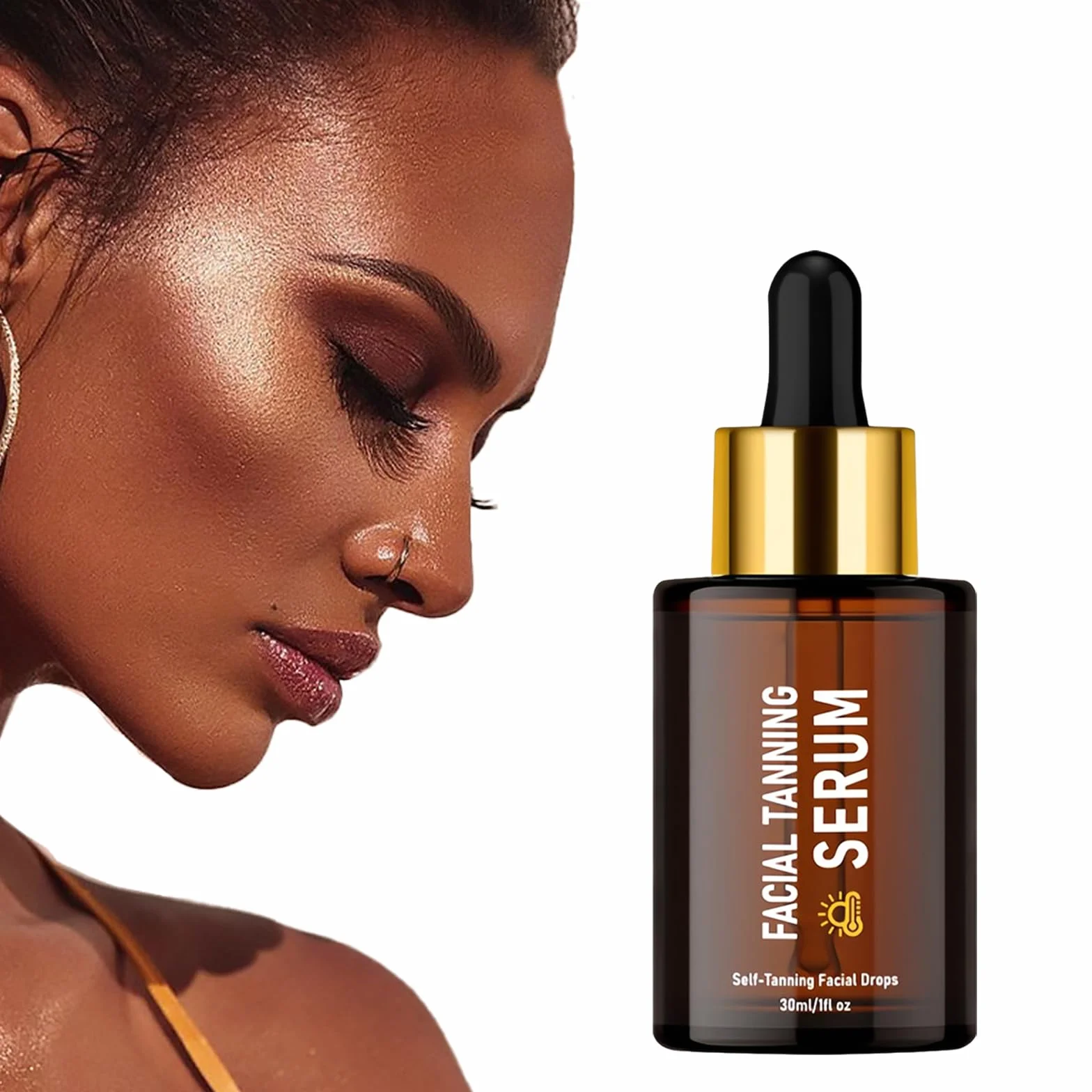 Samoopalające krople do twarz, samoopalający się płyn do kremu, akcelerator jasności i naturalnego koloru twarz, 30 ml