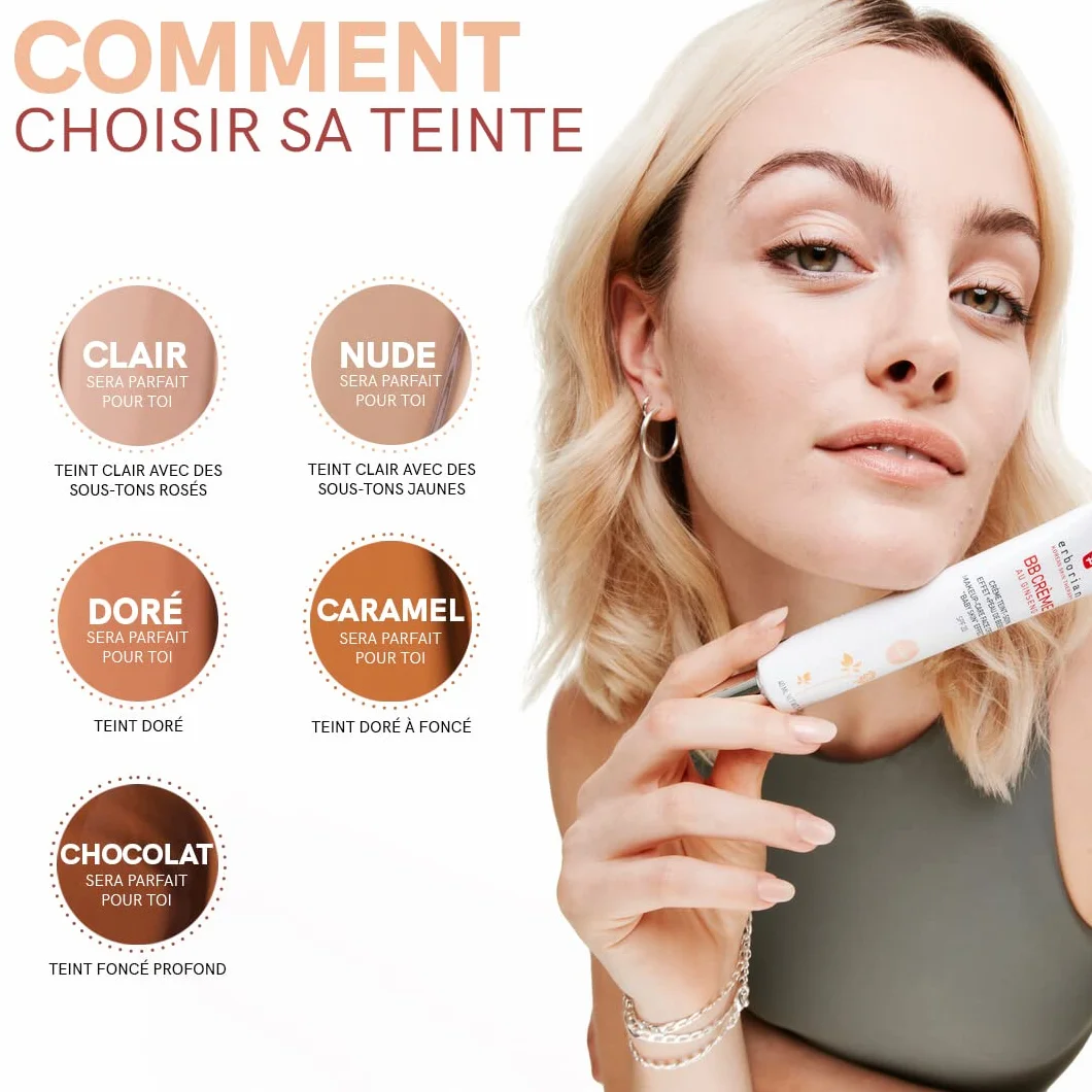 Erborian - Żeń-szeń BB Cream - Cream Teint Perfecteur 5 w 1 - Leczenie 5 w 1 efekt "skóry dziecka" Zabieg na twarz SPF 20 - Koreańskie kosmetyki -