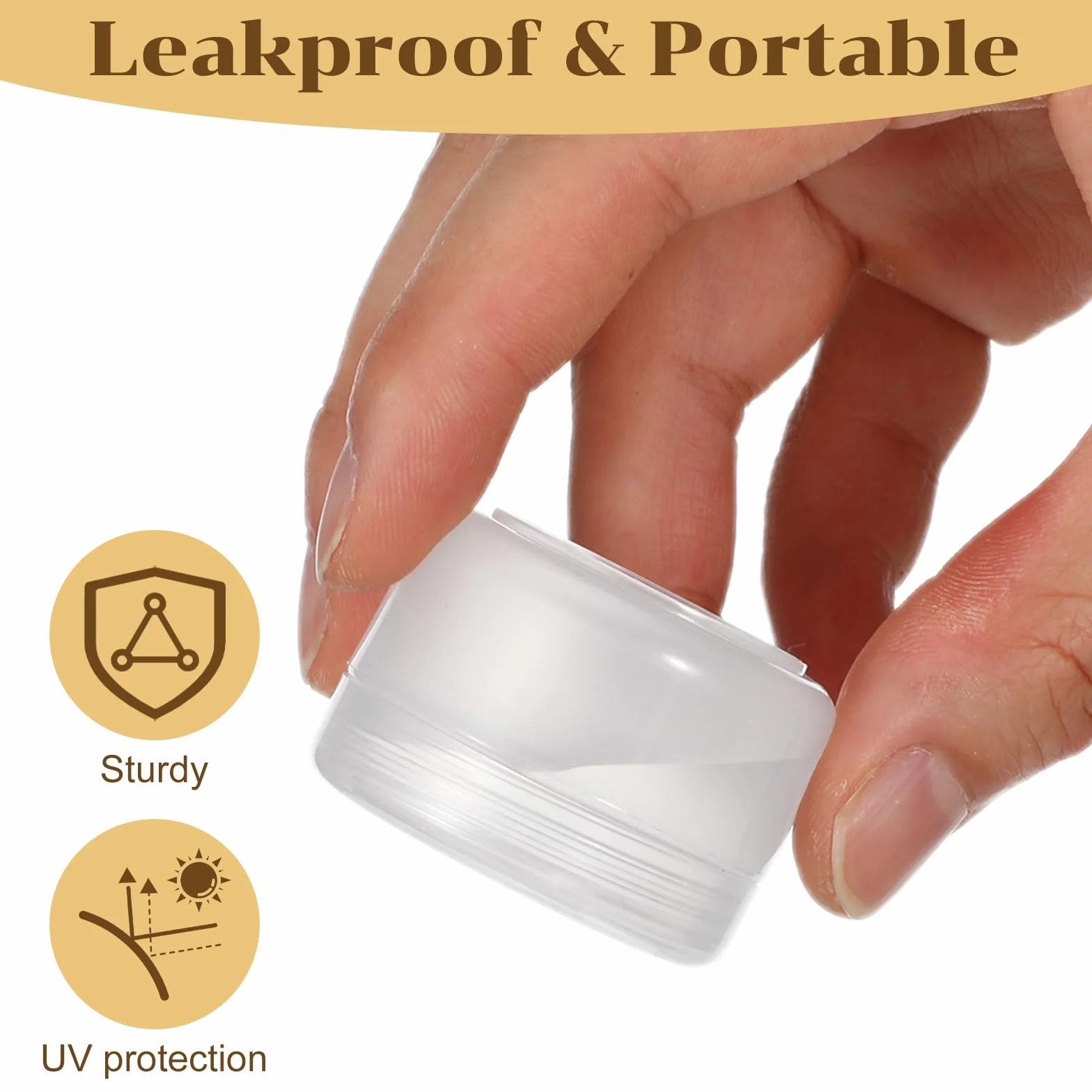 Gjinxi 6szt. Pojemniki podróżne na kosmetyki, 20ml mini pojemniki na makijaż z pokrywkami, pojemniki na balsam do ust, małe butelki do pielęgnacji skóry na makijaż, pielęgnację, szampon, odżywkę