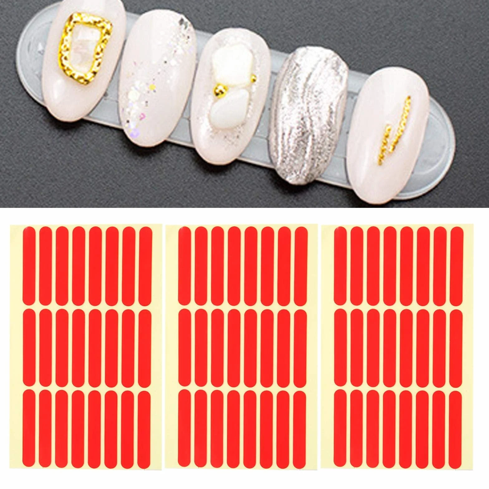 3pcs Nail Art Double-Sided Tape Nail Tip Display Double-Sided Adhesive Manicure Tool Fake Nails Display Stand for Nail Salon