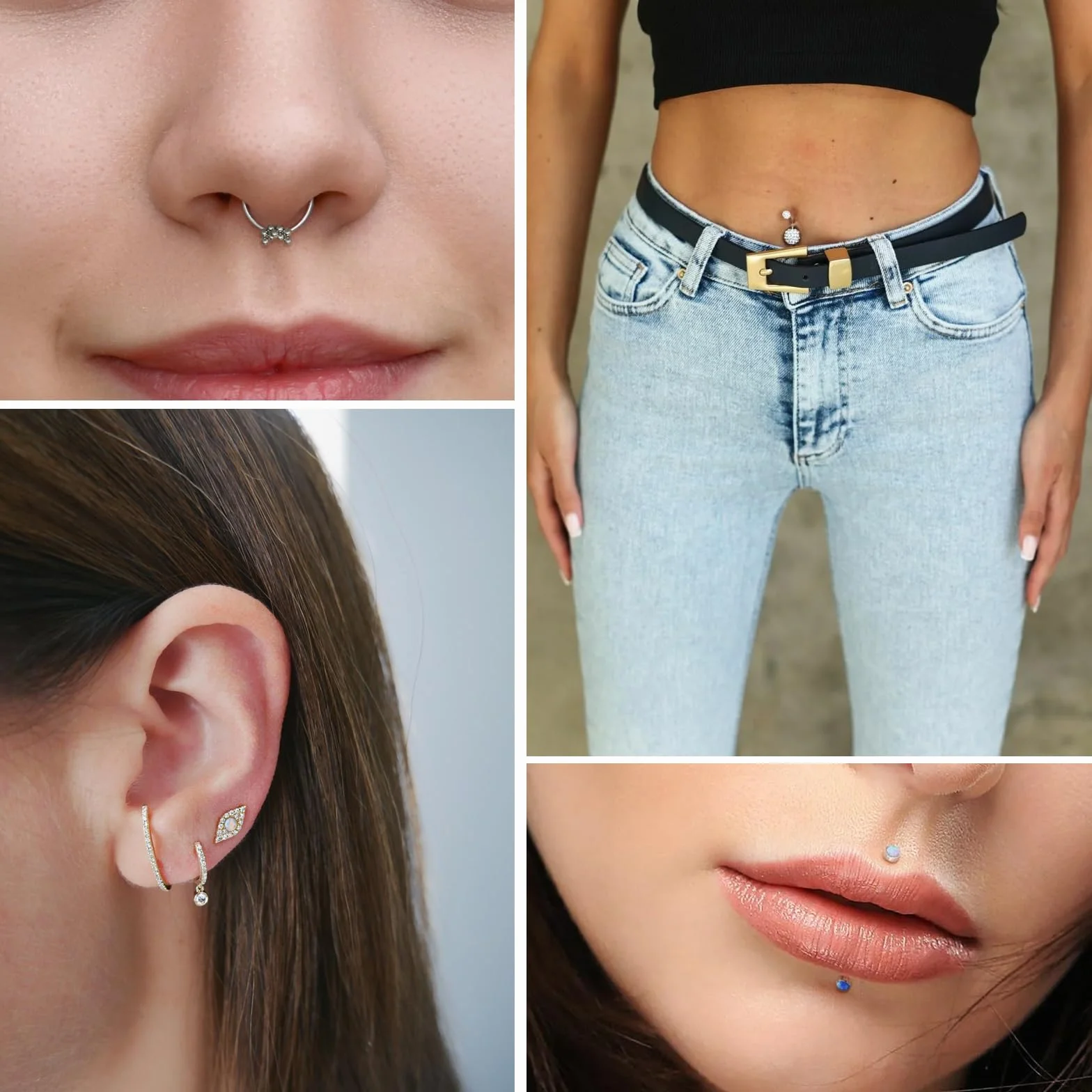 5 sztuk Cateter Piercing, igły do piercingu z nasadką do tubek, piercing do uszu, nosa i ust