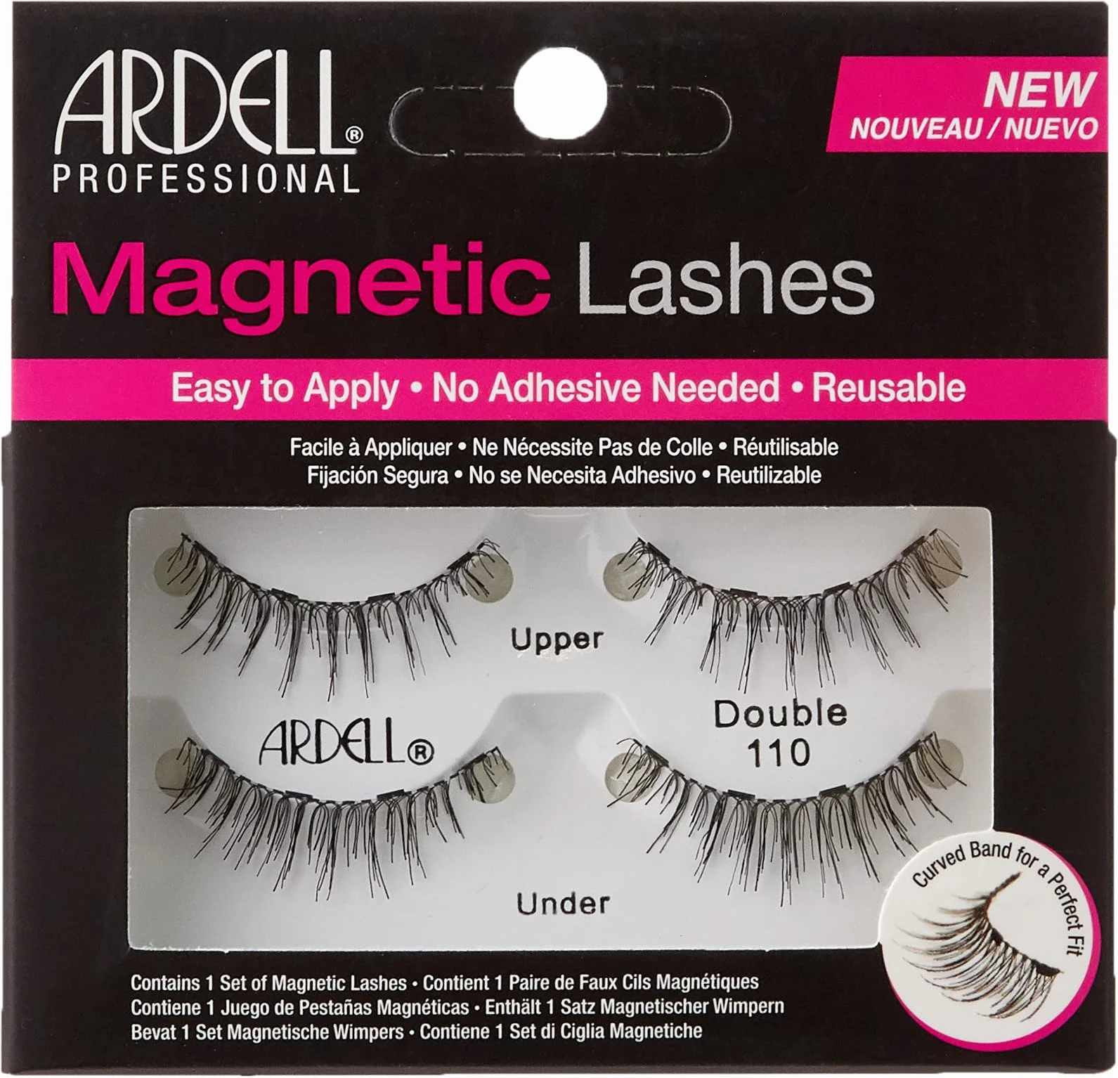ARDELL Magnetic Lashes Double 110 – magnetyczne rzęsy z prawdziwych włosów, bez kleju, wegańskie, wielokrotnego użytku