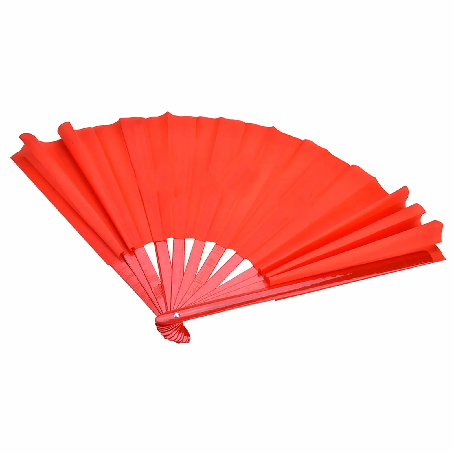 Wachlarz Bambusowego Jedwabiu Tai Chi, Trening Sztuk Walki Kung Fu, Naturalny Jedwab z Eleganckim Malowaniem, Czerwone żebro, Nadaje się do Tańca