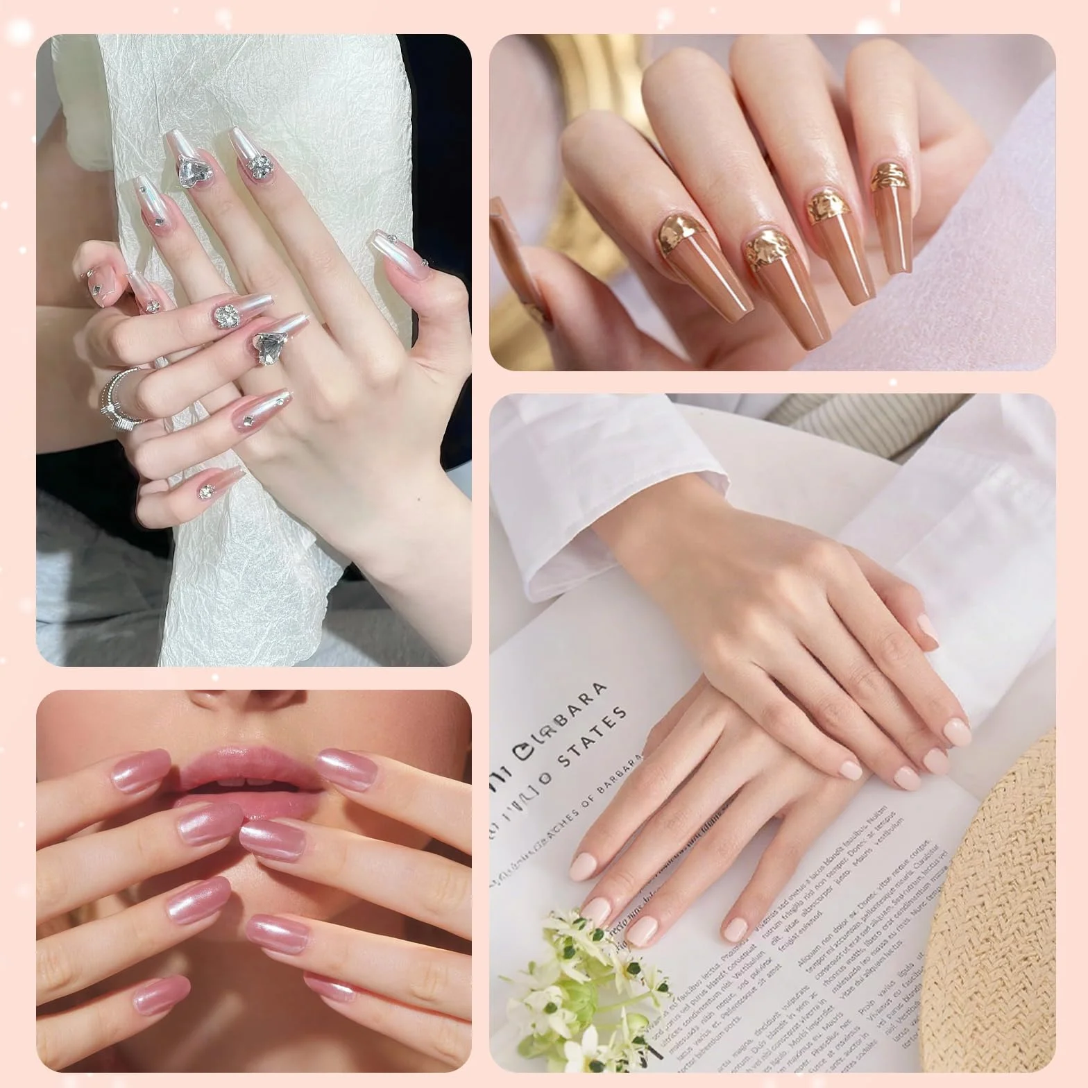 ZhouWei Zestaw 22 chromowanych paznokci w proszku do paznokci, metal chromowany puder do paznokci Crome, efekt lustra, puder do paznokci, duża pojemność, brokat, zestaw do malowania paznokci, do wielu