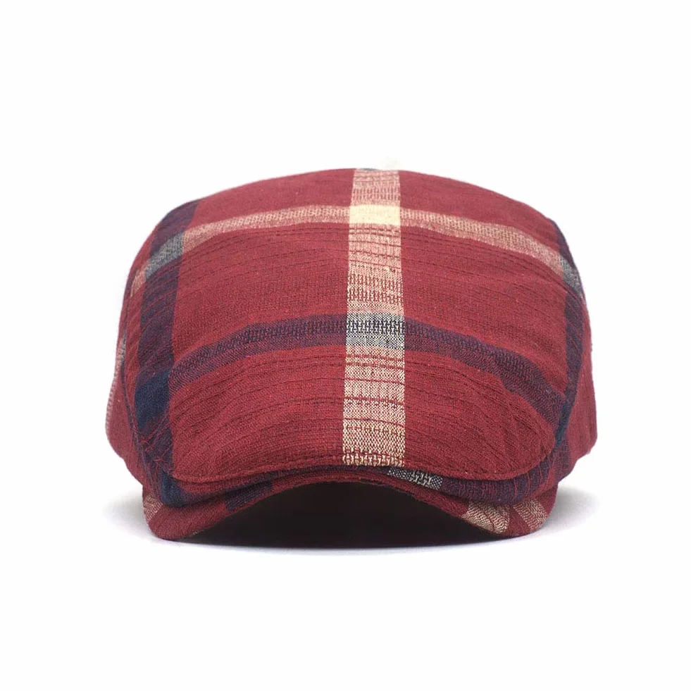 Męska Czapka Gatsby Unisex Newsboy Flat Cap Berety Kaszkiety Wzór w kratęv