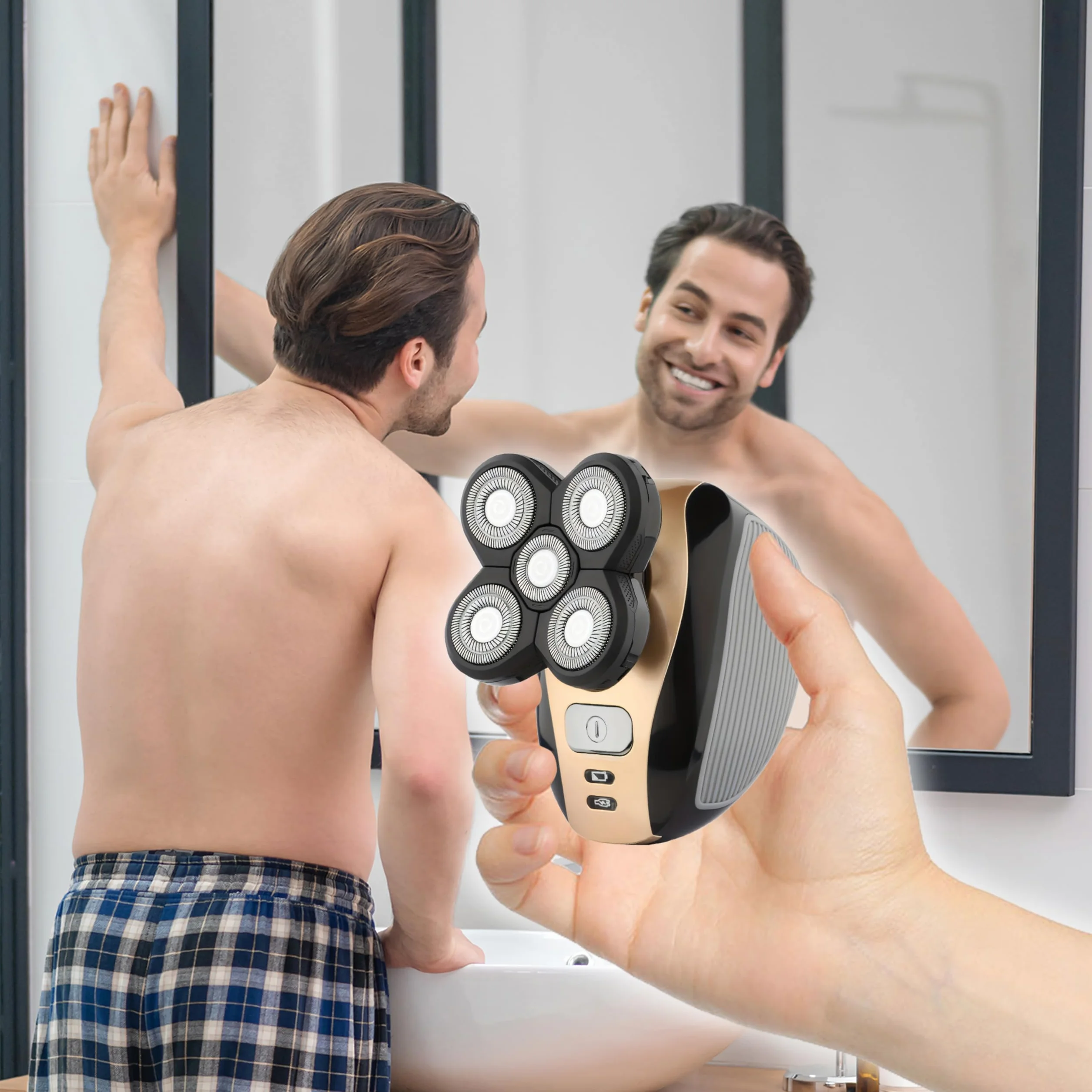 Retoo Golarka Męska Elektryczna IPX4 Trymer Bodygroomer 5 Głowic