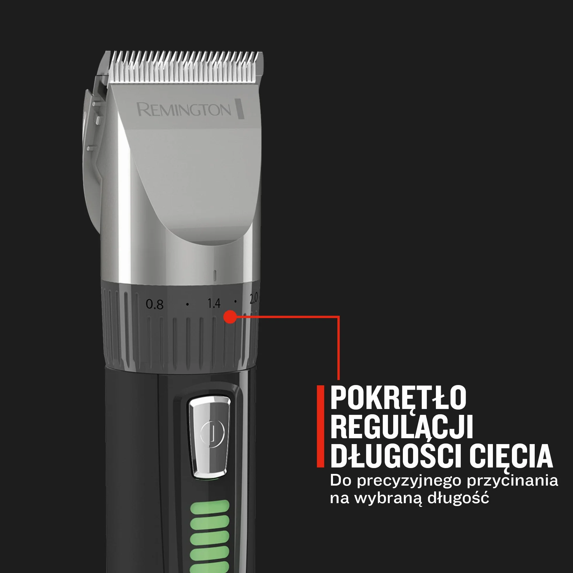 Remington maszynka do włosów, strzyżarka, bezprzewodowa, 10 nakładek 3-25mm, grzebień, nożyczki, szczoteczki, kuferek, podstawka ładująca, peleryna fryzjerska, czarna, HC5811 Genius