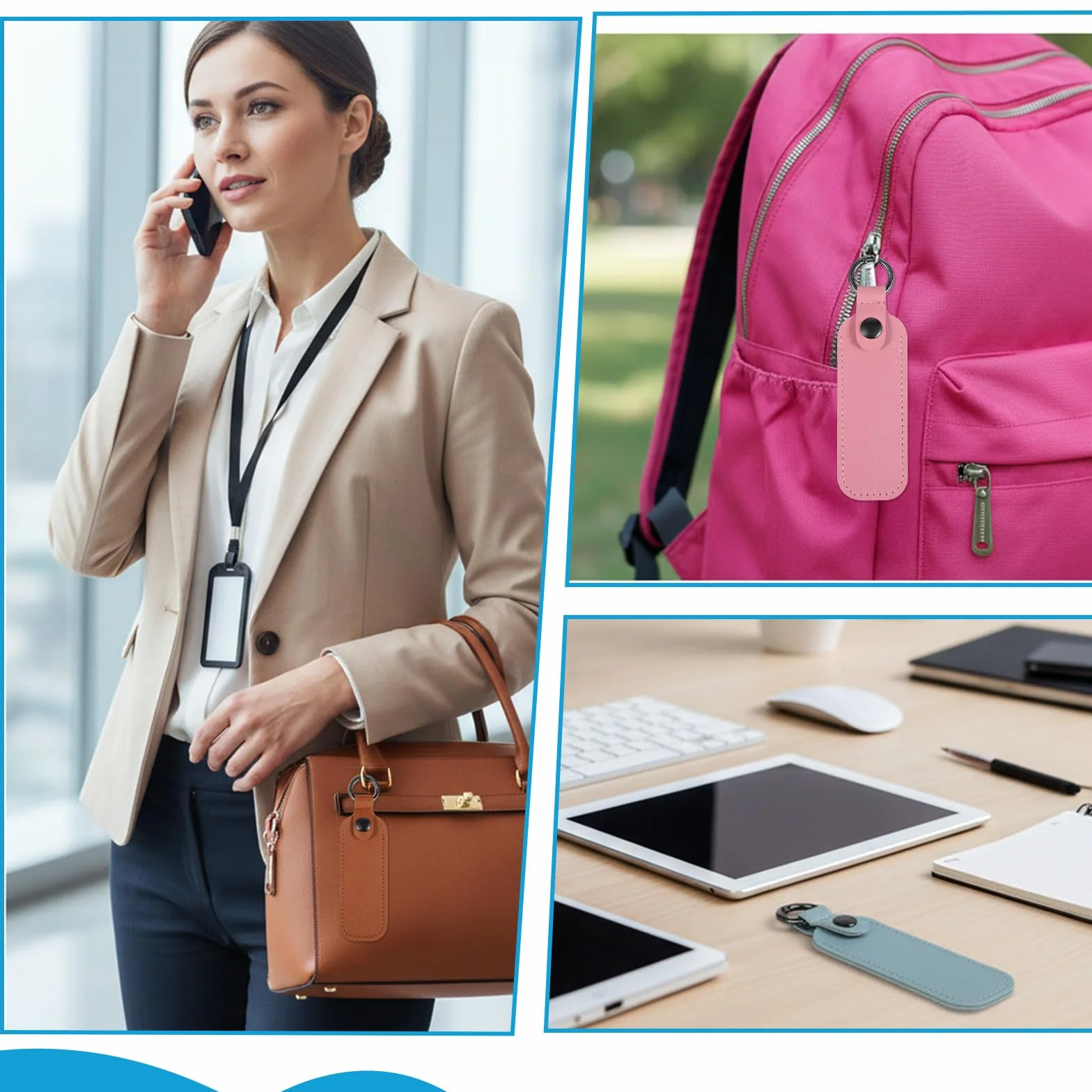 6 sztuk etui na pendrive USB, uchwyty na USB z brelokiem do kluczy, przenośne skórzane etui ochronne na pendrive USB, etui na pendrive dla studentów, nauczycieli, pracowników biurowych