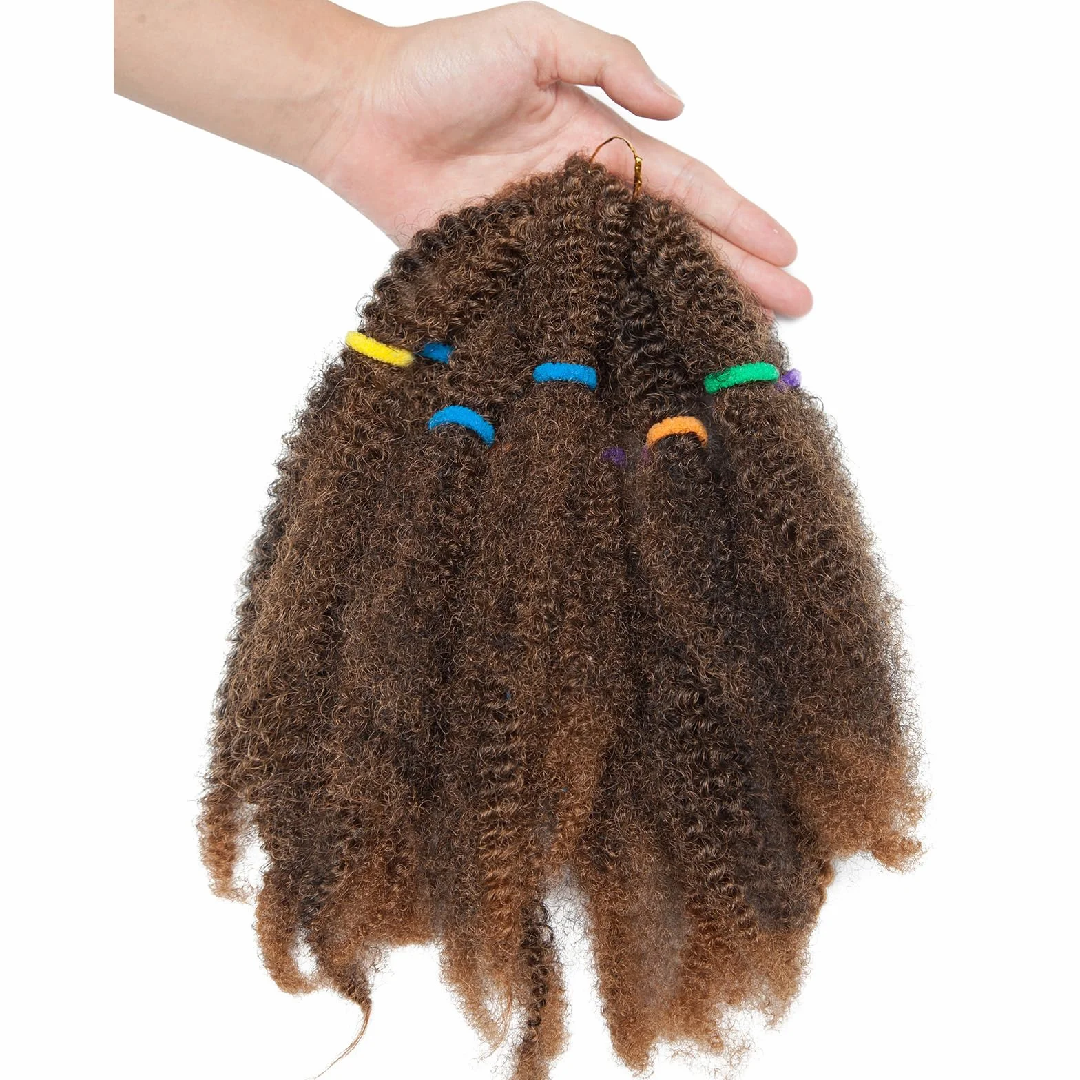 11" Afro Kinky Curly Braids Syntetyczne włosy Marley Braid Jerry Curls Hak Przedłużanie włosów Splot 3 paczki mieszane czarne auburn light