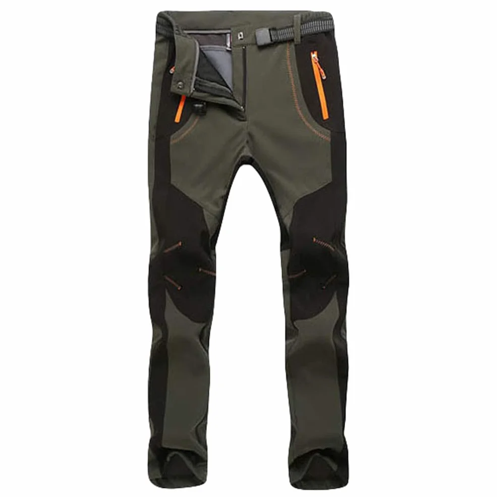 Wodoszczelne, wiatroszczelne spodnie outdoorowe, polarowe, z podszewką syntetyczną, unisex, softshell, spodnie do biegania, spodnie trekkingowe, snowboardowe