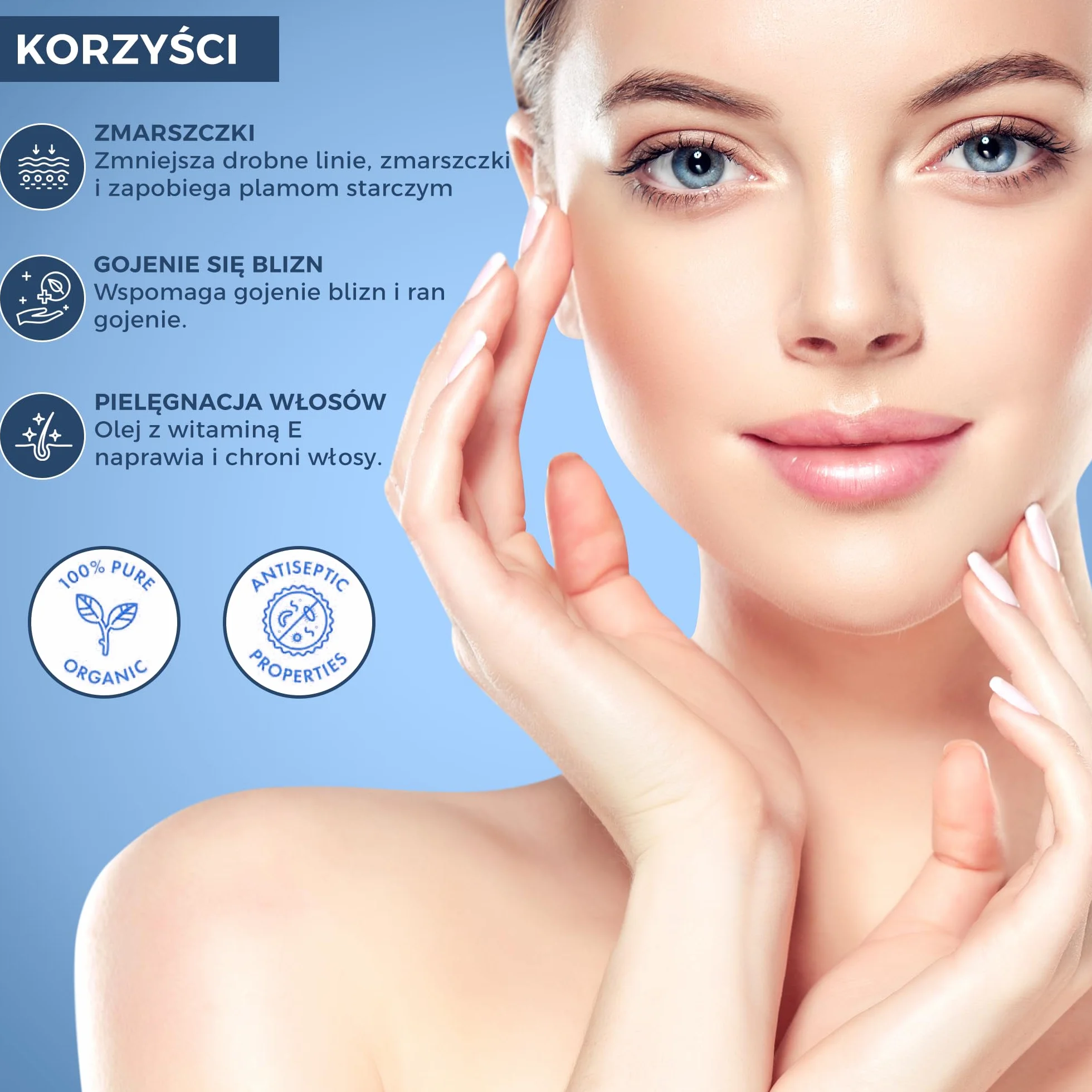 Olej z witaminą E do twarzy i skóry 100% naturalny 60ml