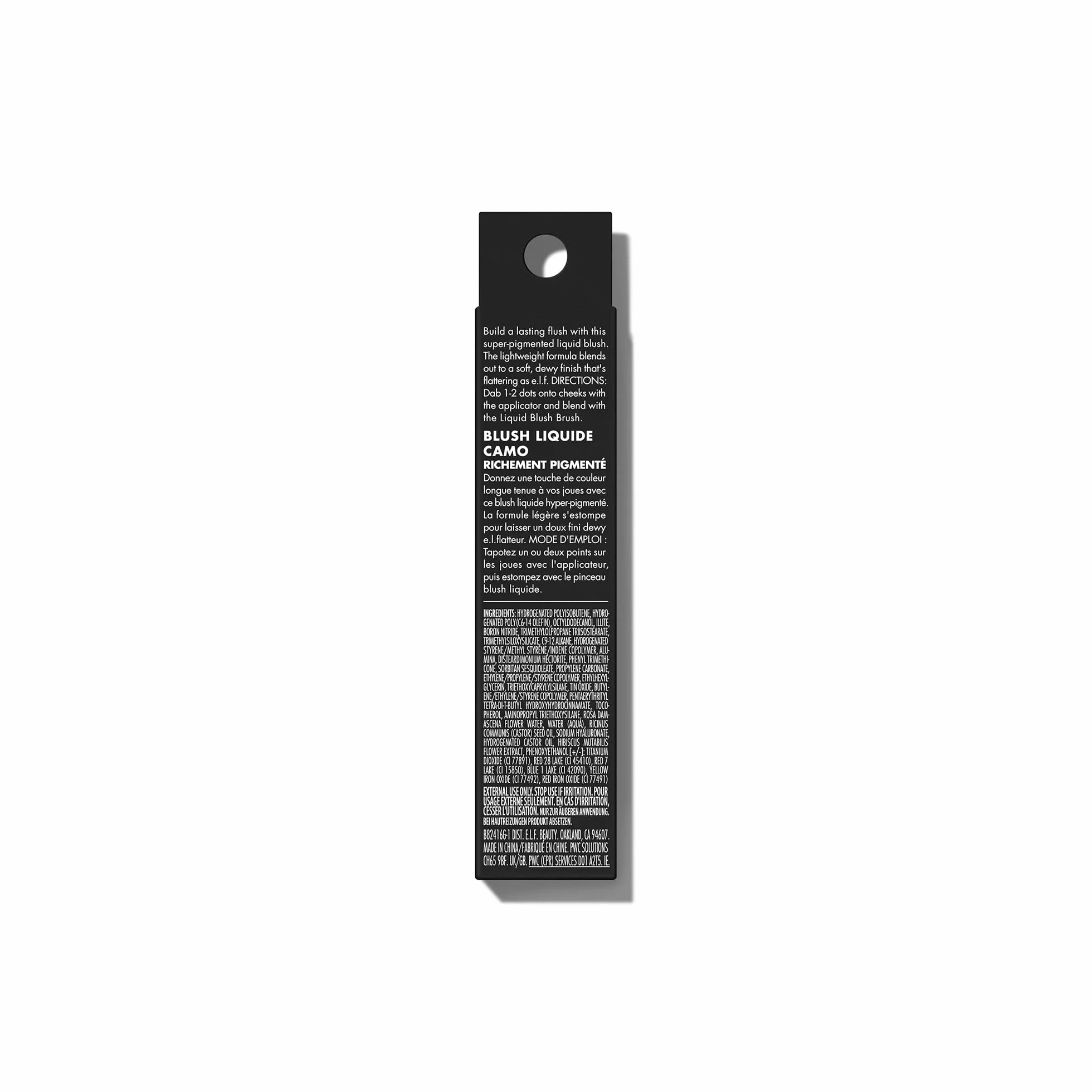 e.l.f. Camo Liquid Blush, długo utrzymujący się płynny róż do wysoko pigmentowanego koloru, zapewnia miękkie, miękkie wykończenie podczas chrztu, wegański i nietestowany na zwierzętach, Dusty Rosé