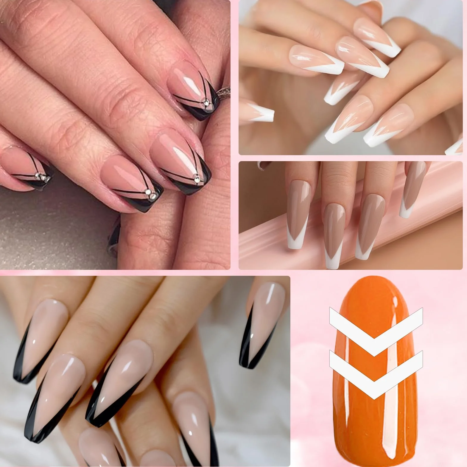 36 arkuszy francuskich paznokci, szablony do manicure, naklejki na paznokcie, francuskie naklejki na paznokcie, szablony do manicure, tip, szablon do manicure, w kształcie litery U, francuskie