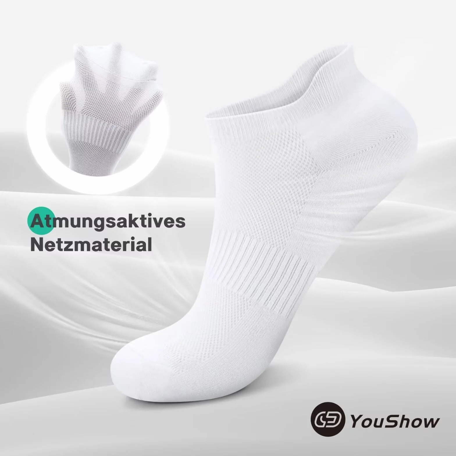 YouShow 10 par skarpet do sneakersów dla mężczyzn i kobiet, oddychające bawełniane skarpety, krótkie skarpety sportowe do biegania