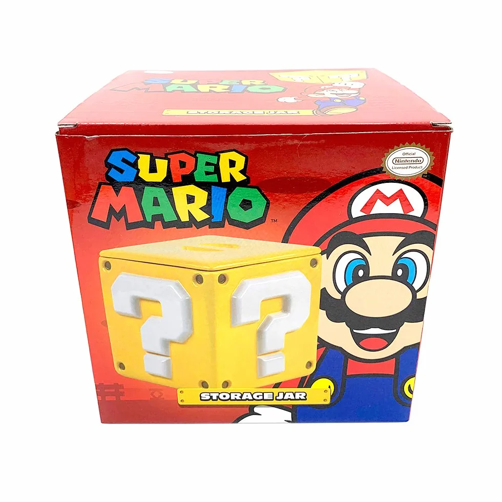 Super Mario Bros blok zapytania blok ceramiczny słoik do przechowywania ciasteczek