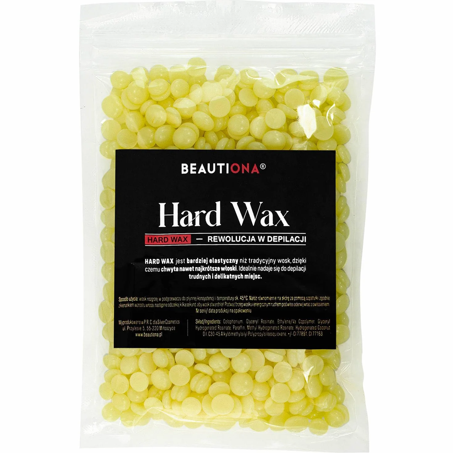 Naturalny wosk twardy w kroplach do depilacji, depilacja bez pasków na twarz, brwi, ramiona, nogi, strefę bikini, depilacja dla każdego rodzaju skóry (100 g, kolor miodowy)