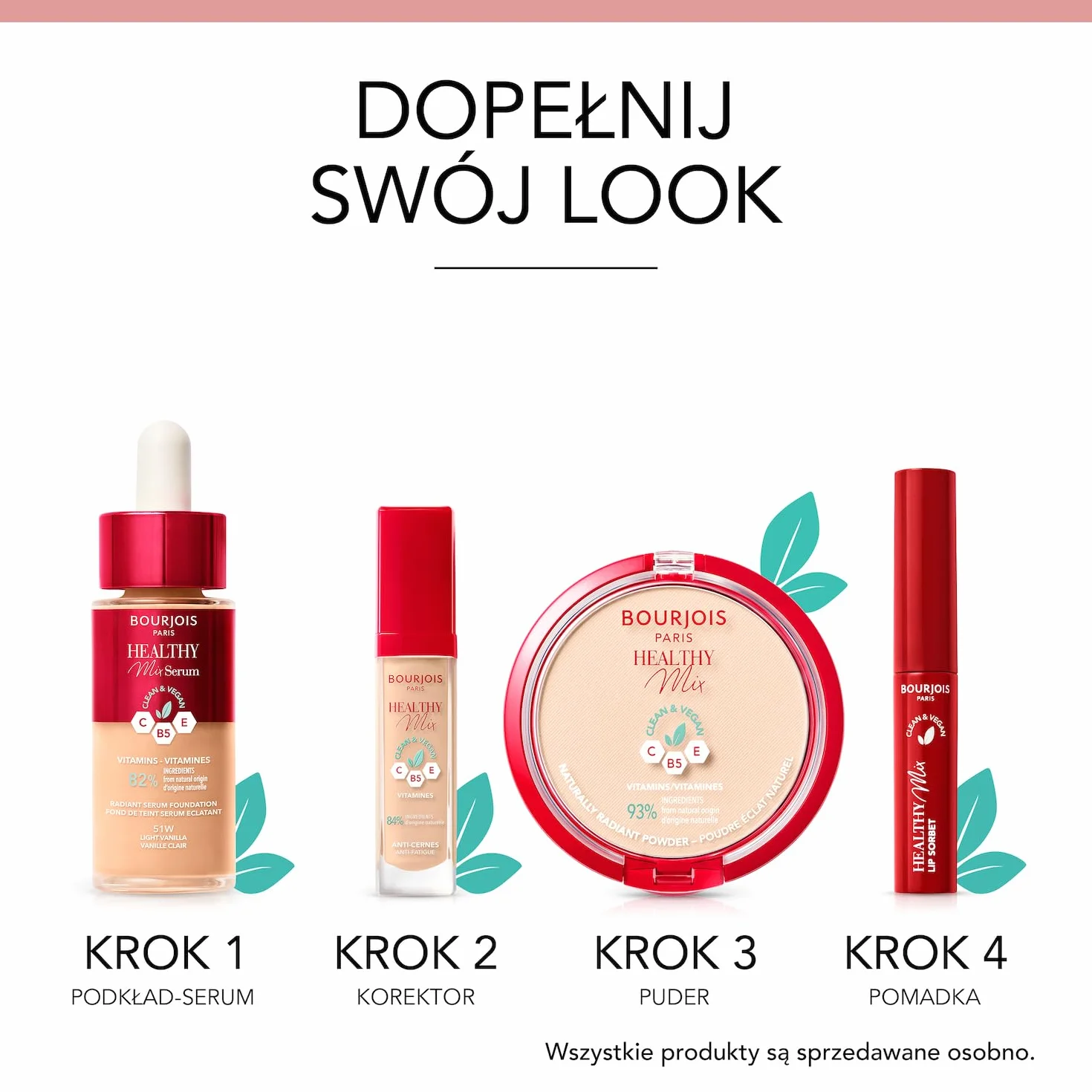 Bourjois Healthy Mix Serum Podkład, 53W Light Beige, 30 ml