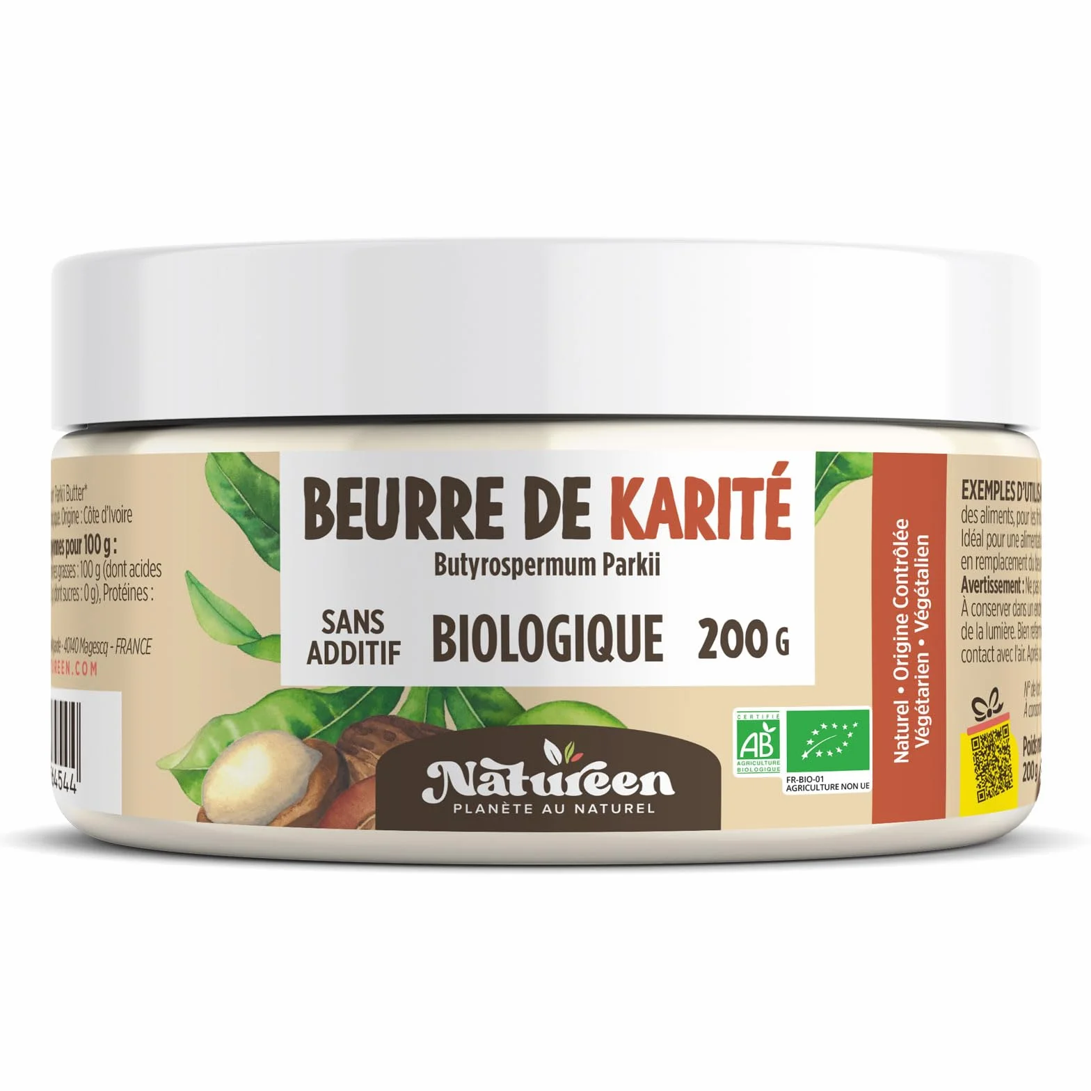Organiczne masło shea AB 200 g klasa spożywcza 100% roślinne