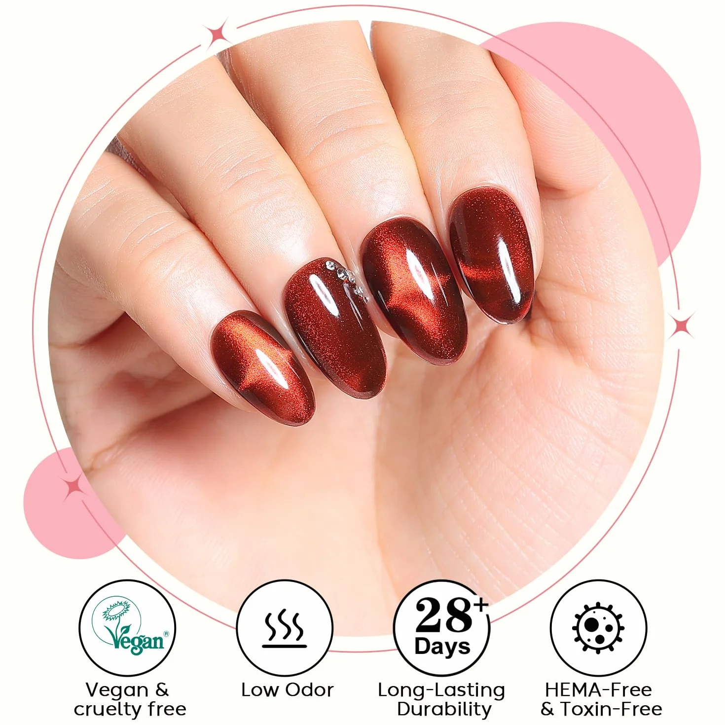AIMEILI Hema Free Cat Eye Gel Lakier do paznokci UV LED Gellack Soak Off Vegan Cruelty-Free Gel Polish 10 ml (731)