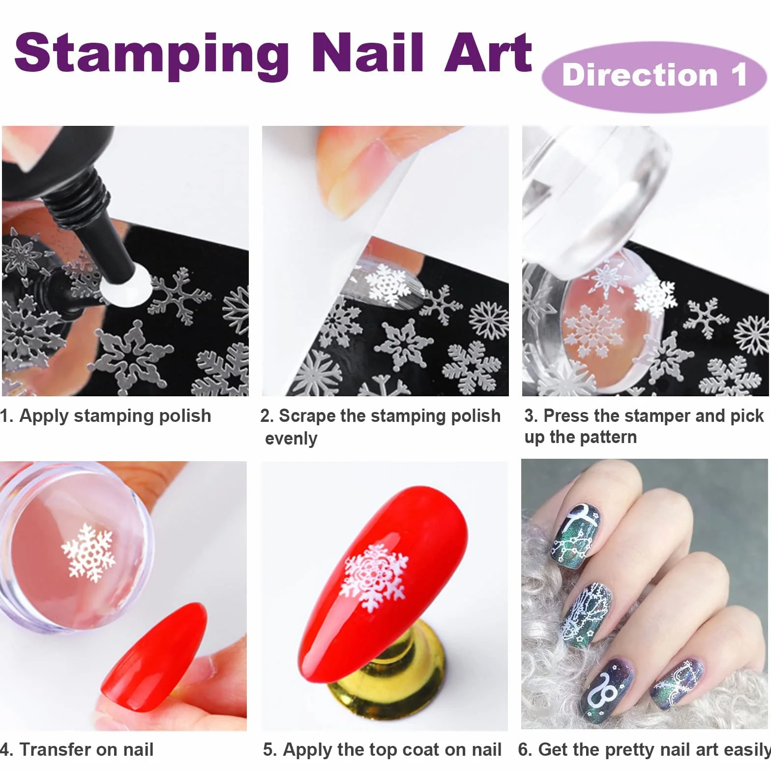 Stamper do paznokci Nail Art Brush – French Tip Stamp do paznokci Clear Nail Art Stamper Jelly with Scraper, 3 szt. Double Ended Nail Pen Brushes, Soft Silicone Stamper Printer DIY