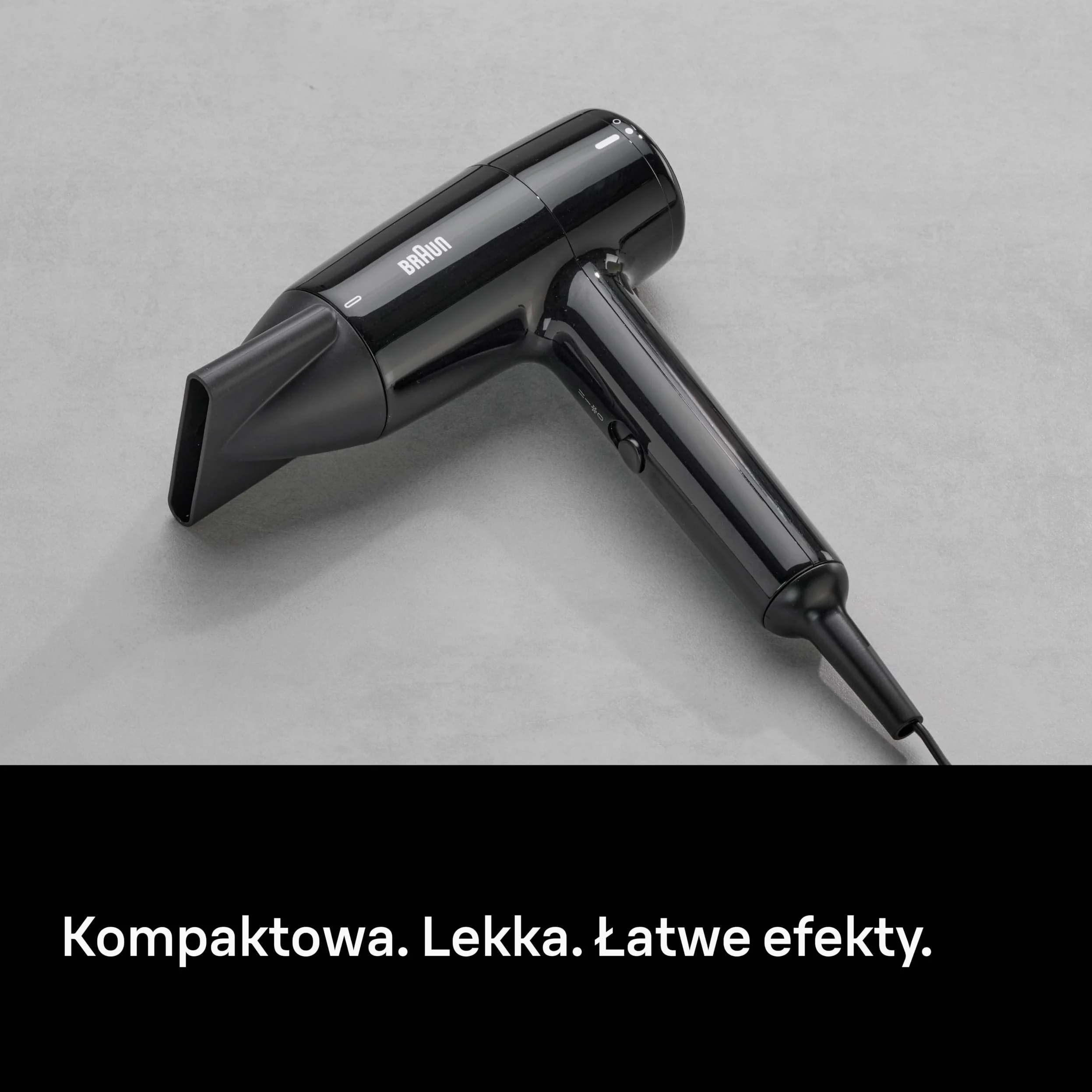 Braun HD1.5 Suszarka 1800W 3 ustawienia temperatury/prędkości czarna BRHD150E
