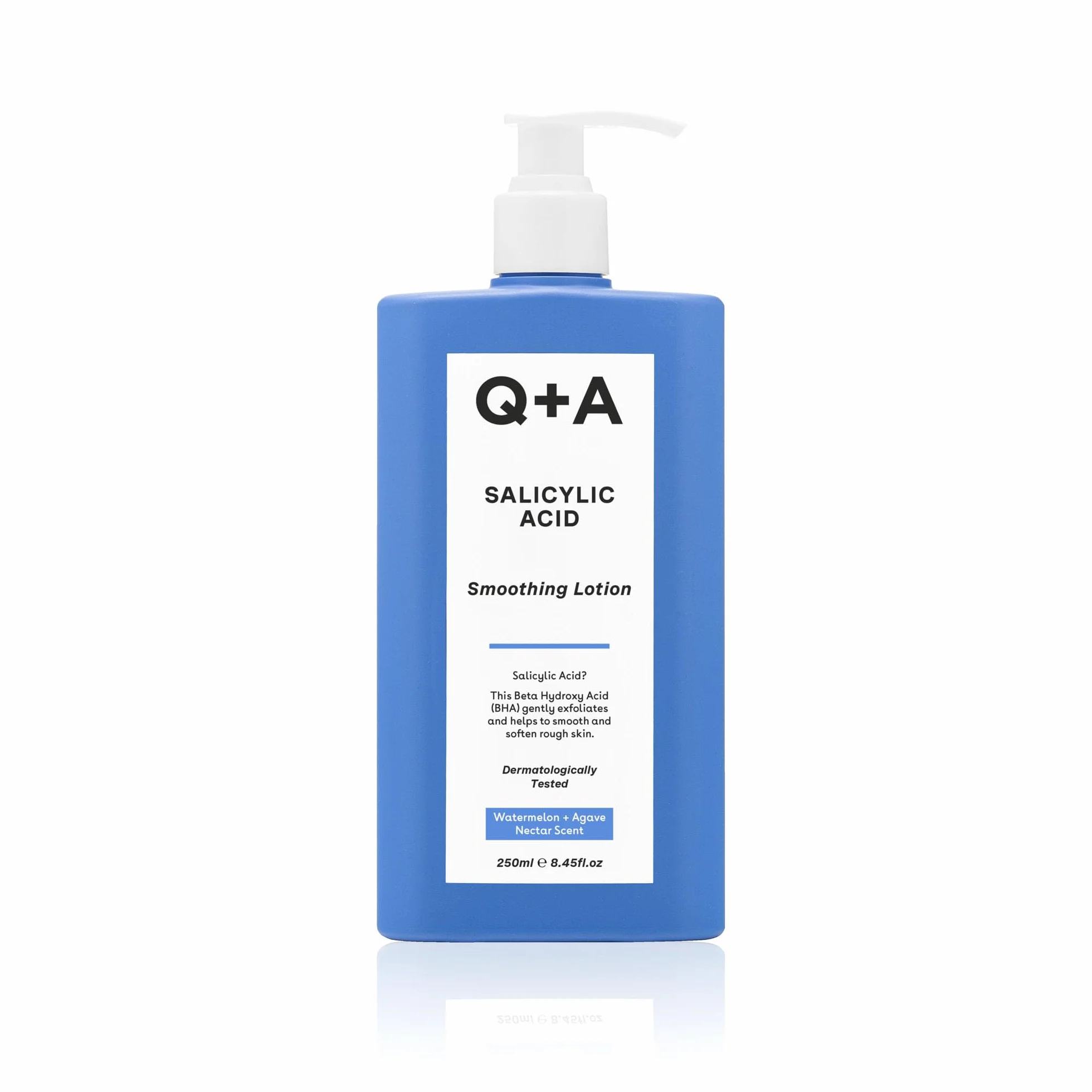 Q+A Balsam do ciała wygładzający z kwasem salicylowym (250ml), balsam do ciała z zapachami arbuza i agawy, alternatywa dla masła do ciała, wygładza szorstką, grudkowatą skórę, usuwa przebarwienia i