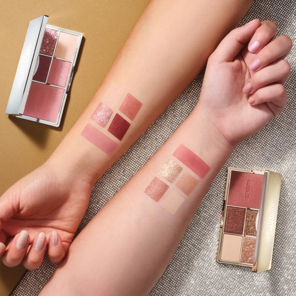 ARTDECO Paleta Illusion for cheeks & eyes – must have paleta czterech cieni do powiek i jednego różu z wbudowanym lusterkiem – 1 x 1 szt