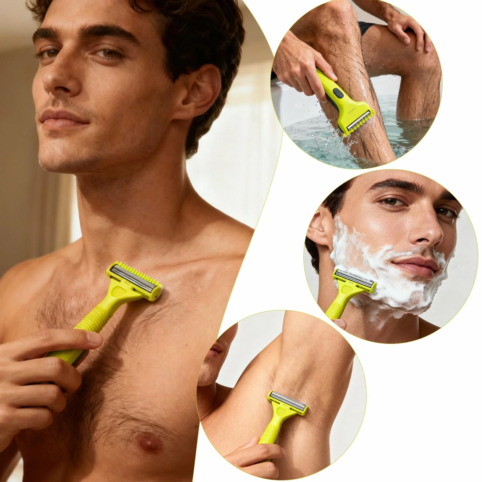 2 sztuki wymiennych ostrzy do Philips One Blade, odpowiednie do golarek Philips Qp25Xx/Qp26Xx/Qp65Xx/Qp66Xx, nasadki trymujące pasujące do One Blade