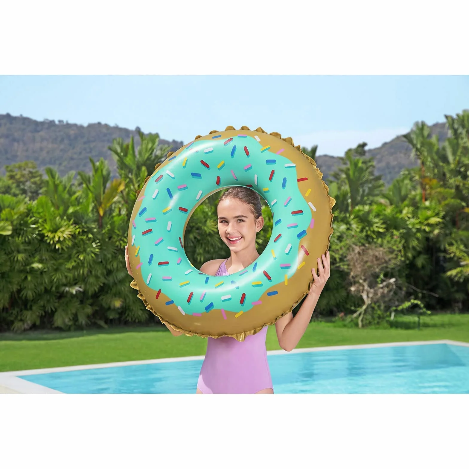 BESTWAY - Koło ratunkowe - Nadmuchiwane - 36300 - Losowy model - Winyl - Średnica 90 cm - Zabawka dla dzieci i dorosłych - Gra na świeżym powietrzu - Basen - Dla osób powyżej 12 lat