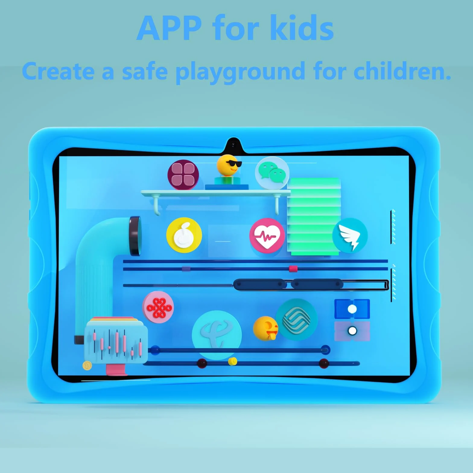 U10 KID Tablet dla dzieci 10 cali, tablet z Androidem 13 z WiFi 6, 9 GB RAM + 128 GB ROM, kontrola rodzicielska, odporny na wstrząsy futerał EVA, Kids Space, 5060 mAh, Widevine L1, PlimPad Kids