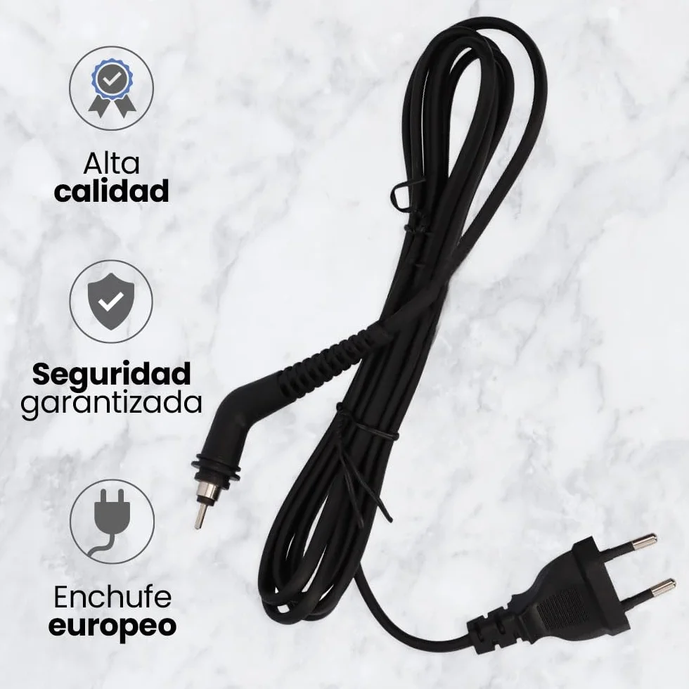 Anakel Home Wymienny kabel zasilający kompatybilny z prostownicą do włosów GHD 4.0B, 4.2B, 5.0B, MK4.2, MK5 | obrotowy kabel czarny, 1,50 m