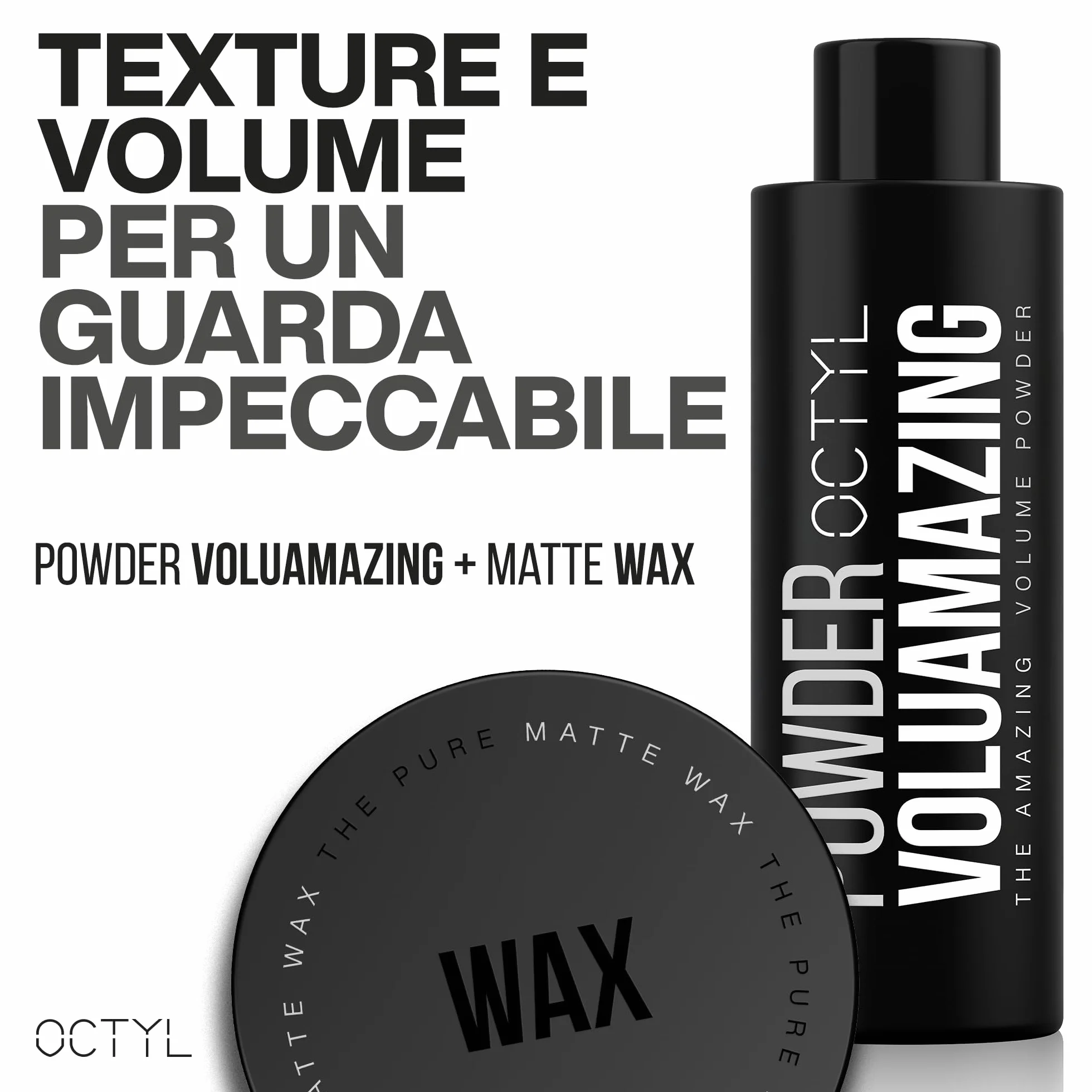OCTYL - Voluamazing Powder | Proszek do włosów męskich | Tekstura i objętość z matowym wykończeniem | Puder objętości teksturujący | Proszek do stylizacji włosów dla mężczyzn i kobiet | 20 gr.