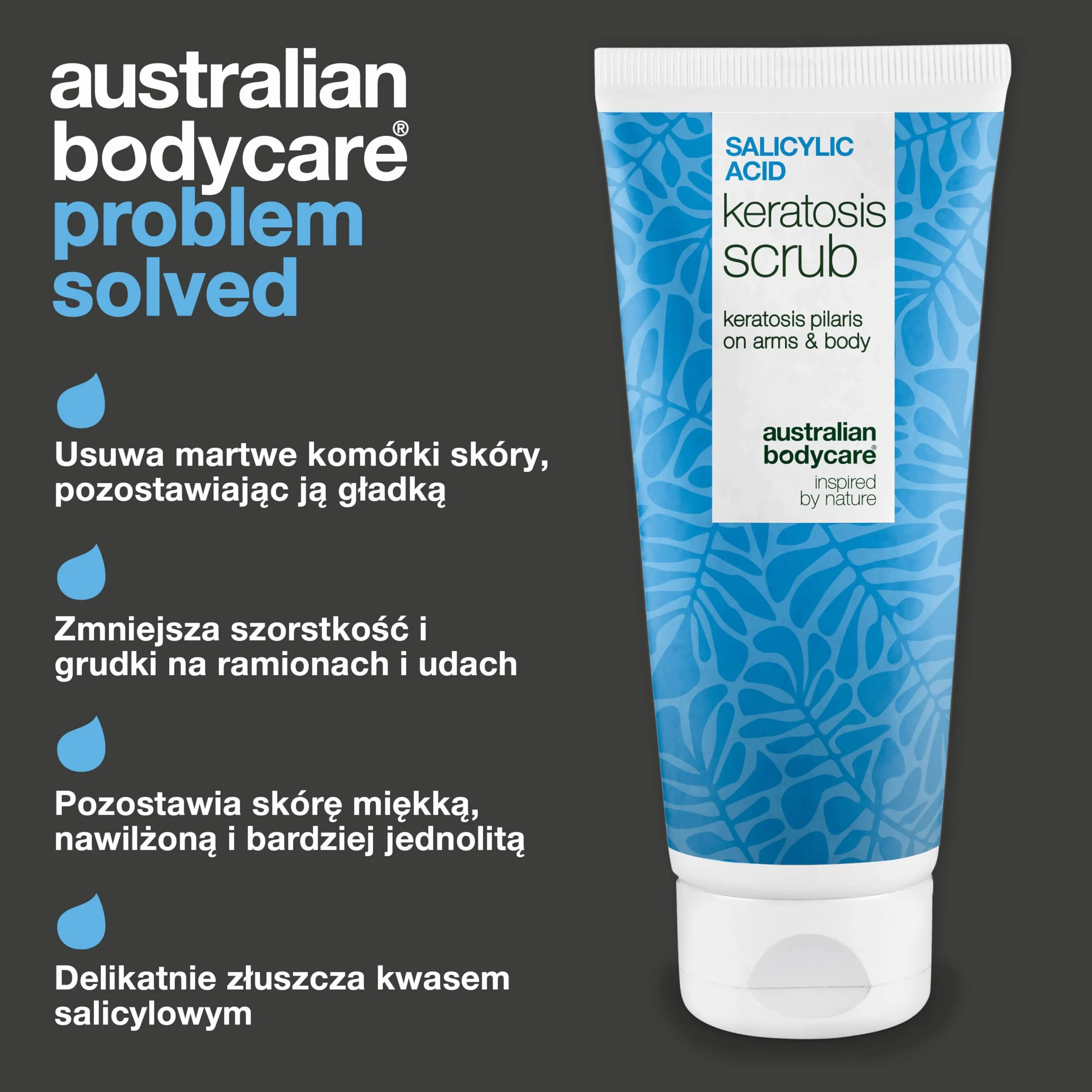 Peeling chemiczny AHA/BHA do ciała na rogowacenie mieszkowe, truskawkowe nogi i wrastające włoski z kwasem salicylowym, glikolowym i pestkami moreli