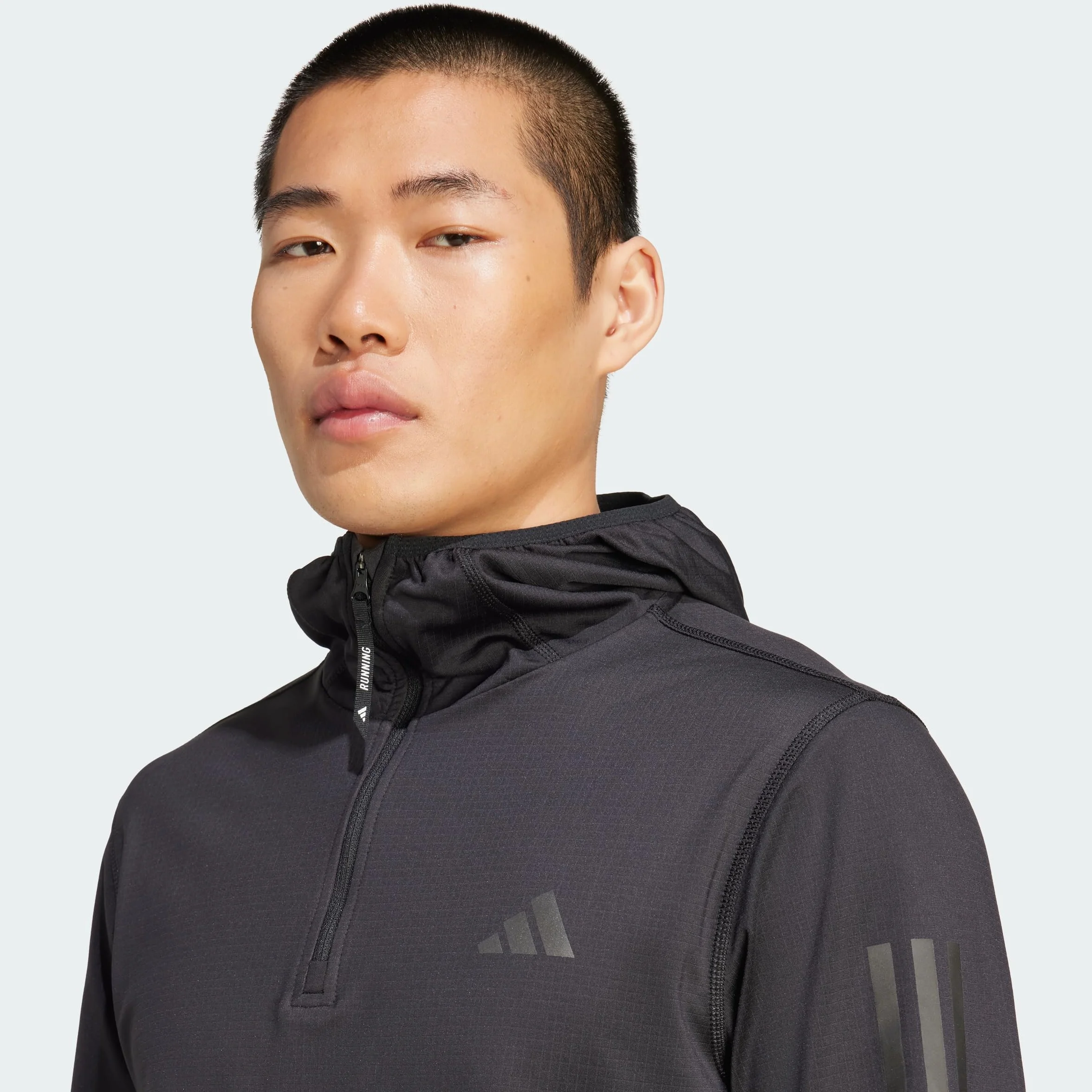 adidas Mężczyźni Own the Run Winterized Hooded Half-Zip, Black, M
