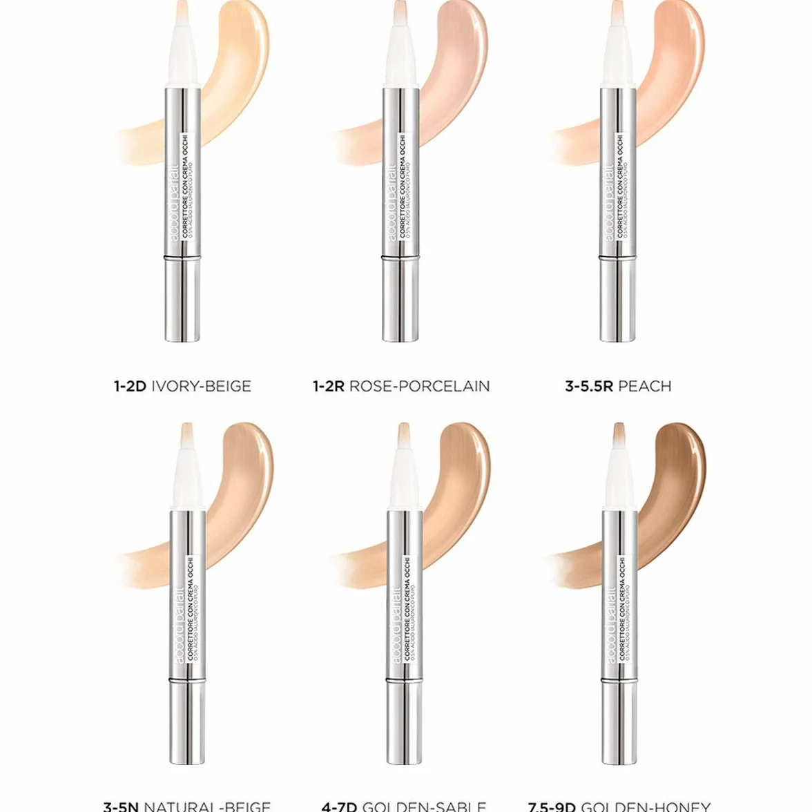 L'Oréal París Accord corrector Parfait Eye Cream in a Concealer tono medio claro 3-5.5R Peach